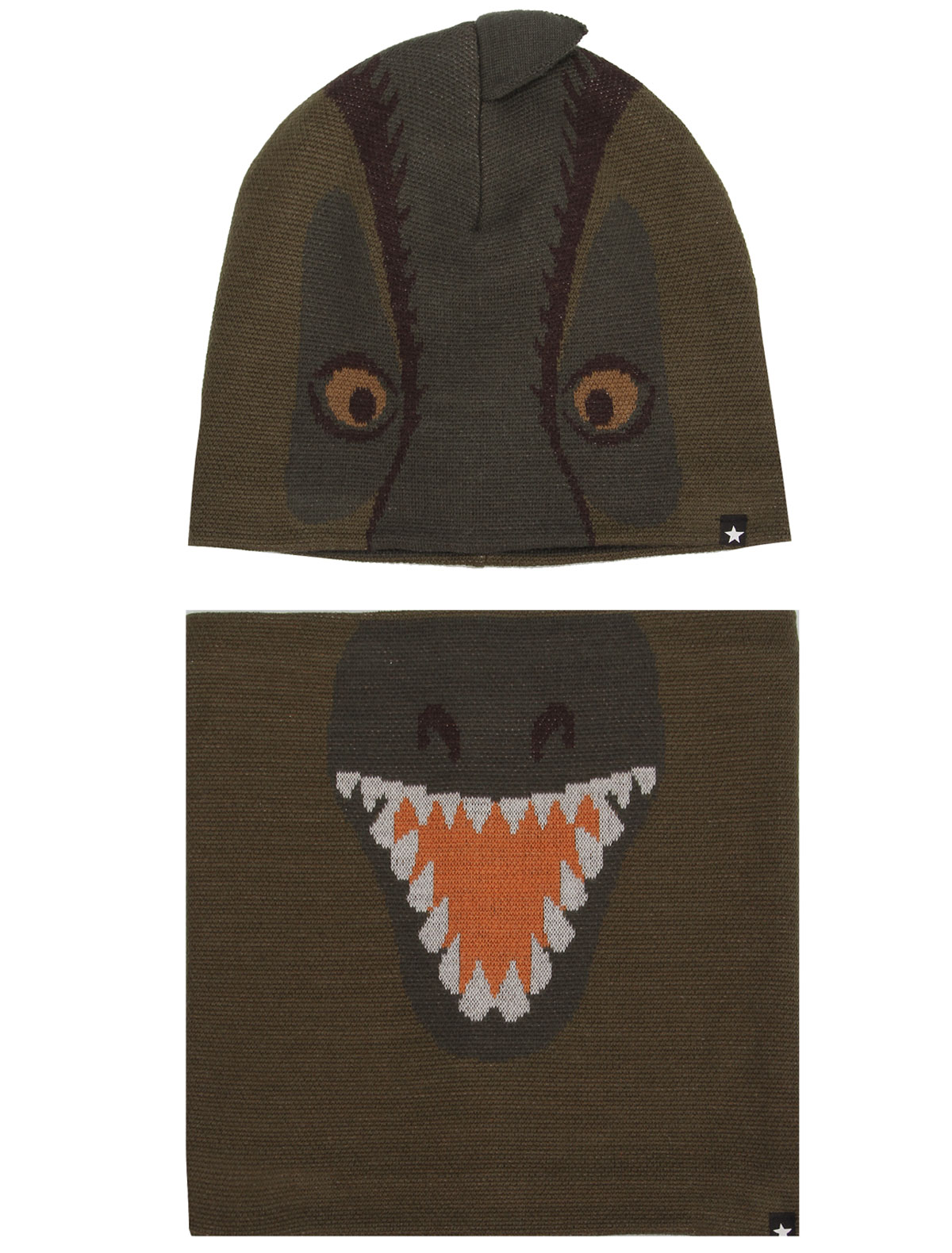 Комплект из шапки и снуда Динозавр