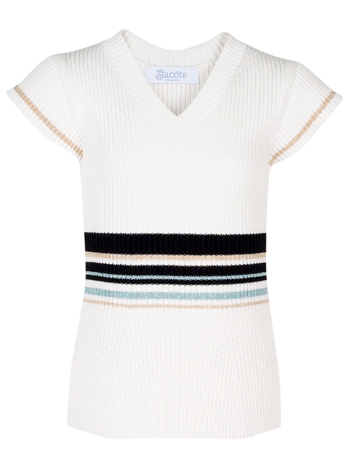 Кремовый джемпер с полоскми