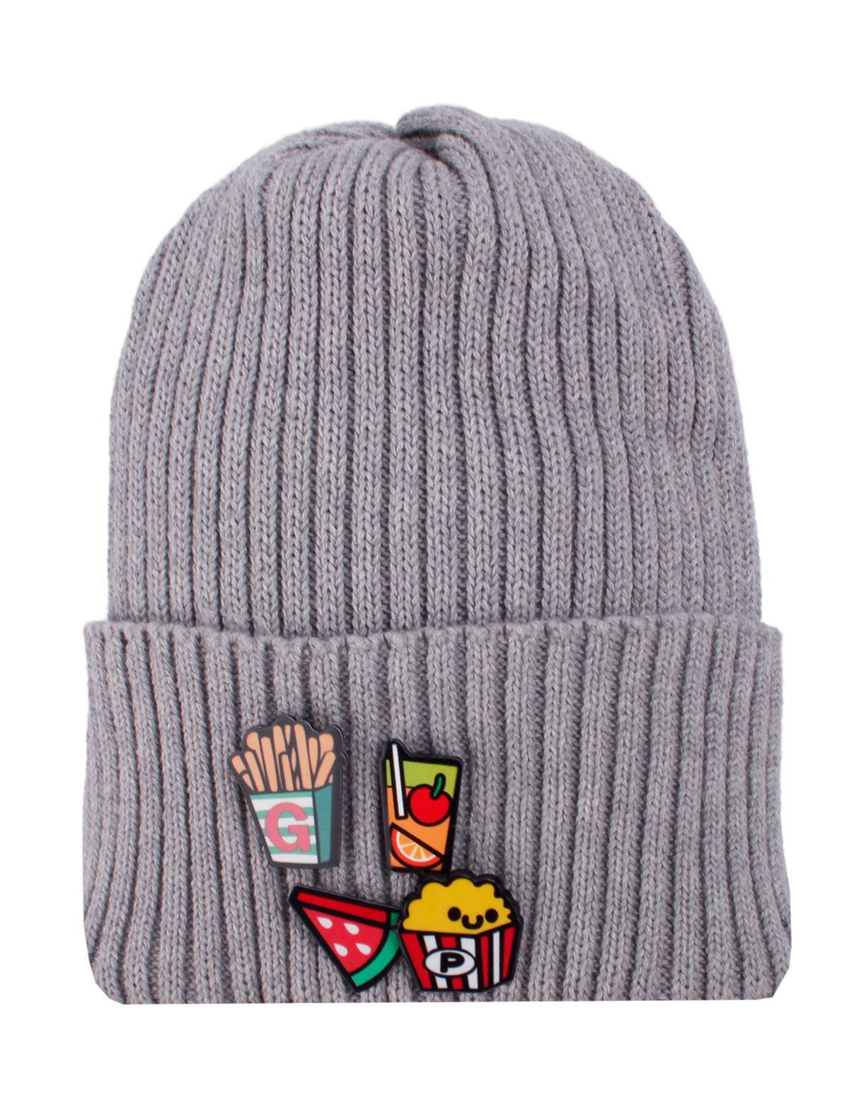 Шапка с патчами фастфуд
