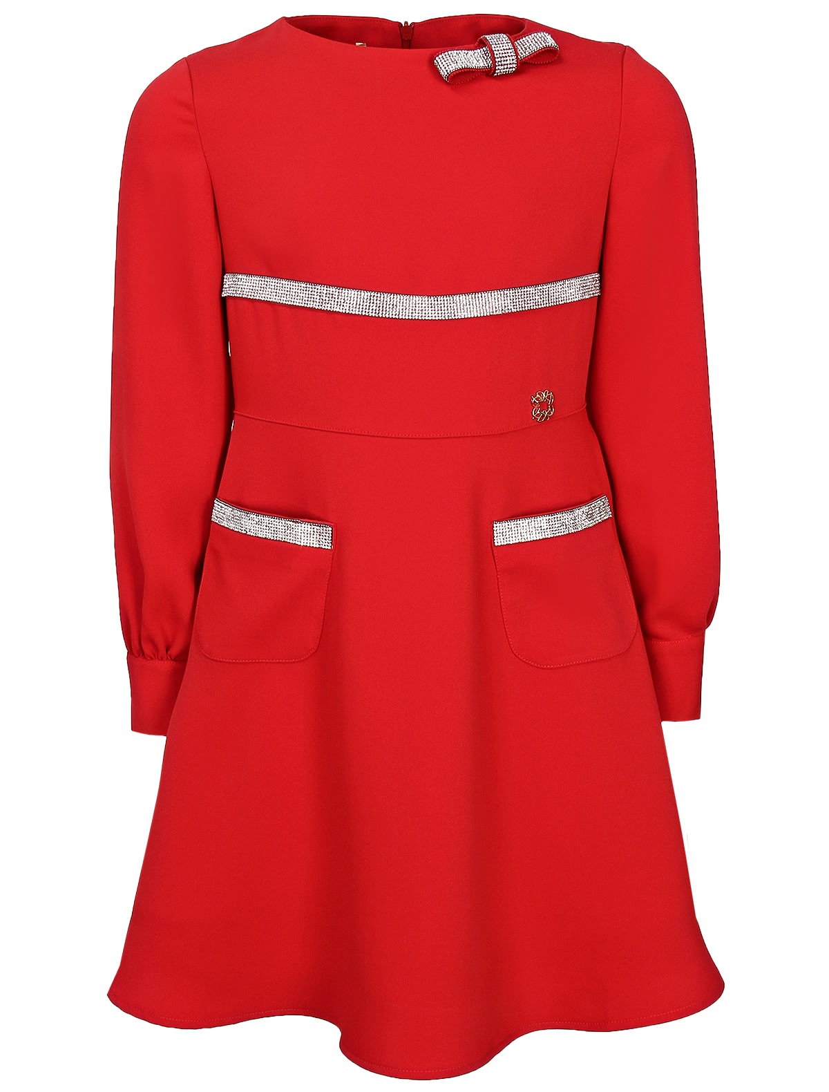 Алое платье с блестящим декором