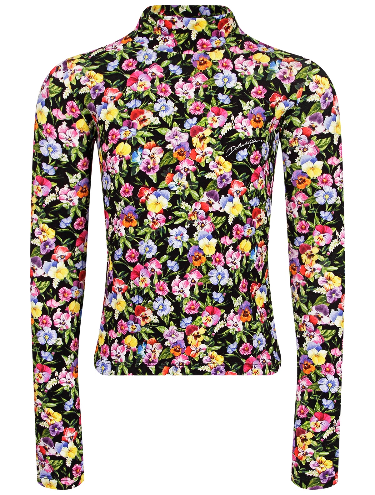 Водолазка с принтом фиалки