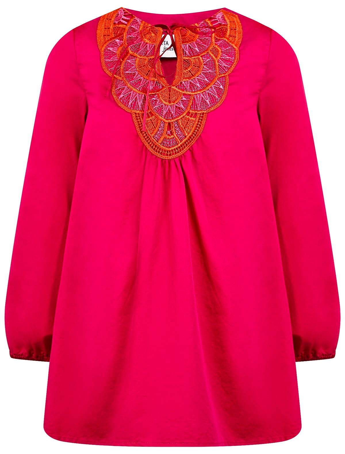 Удлиненная свободная блуза с кружевом