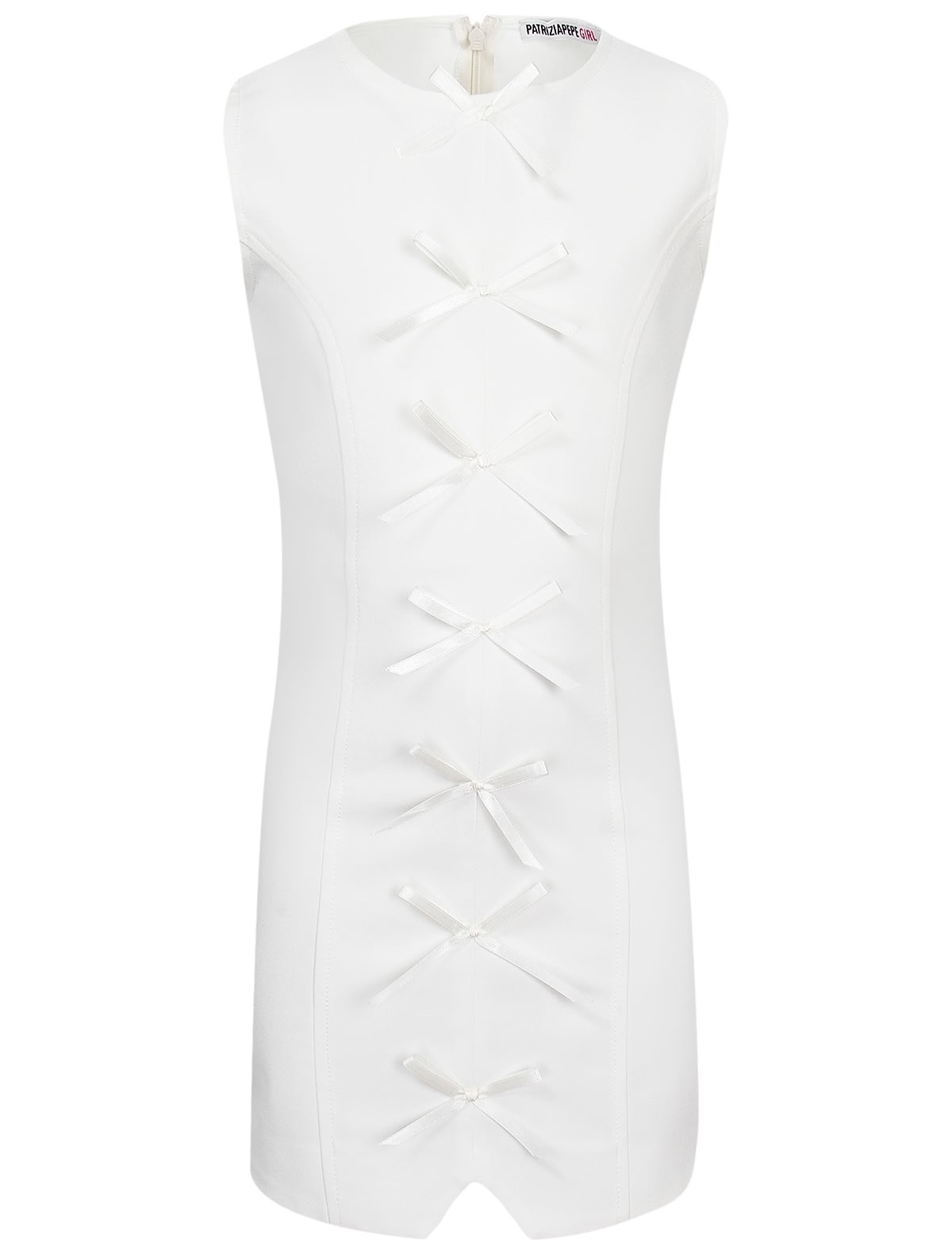 Белое платье с бантиками