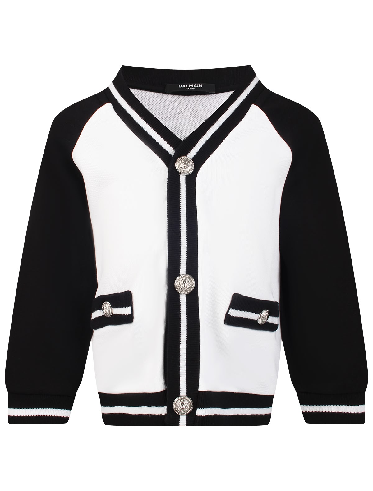 Чёрно-белый кардиган из хлопка