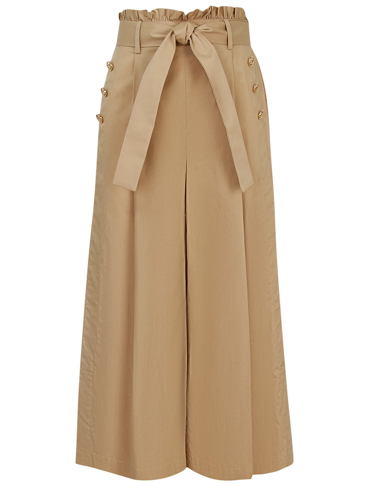 Бежевые брюки палаццо