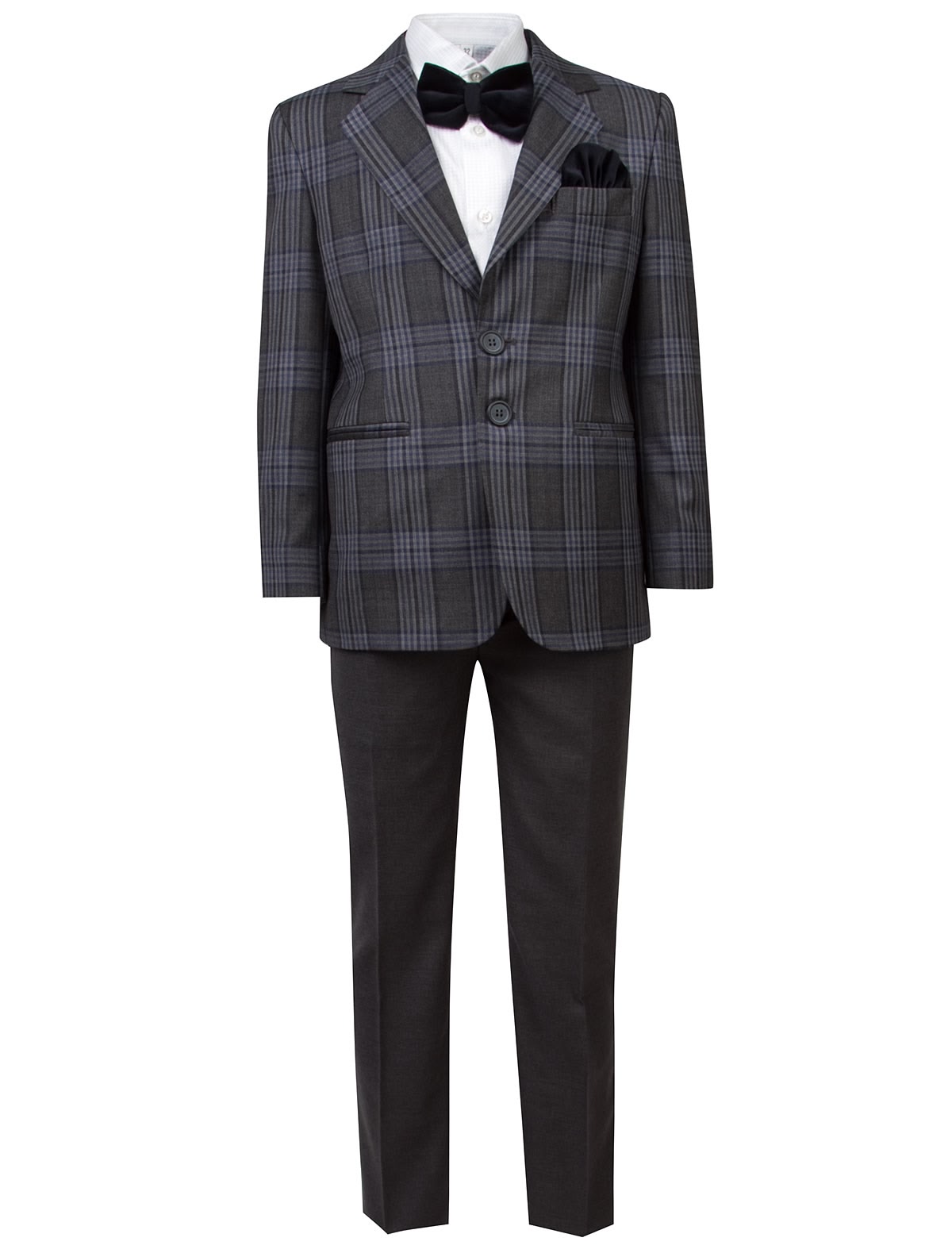 Серый костюм в клетку из 5 изделий