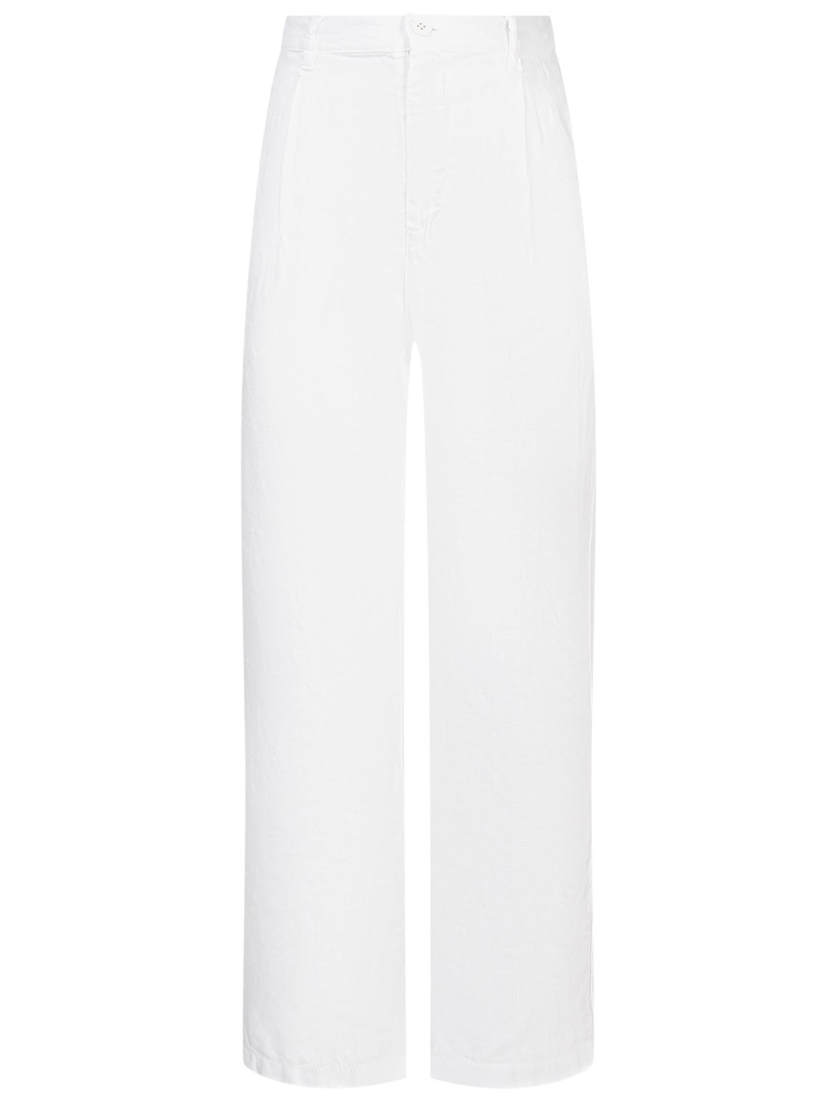 Белые брюки из льна