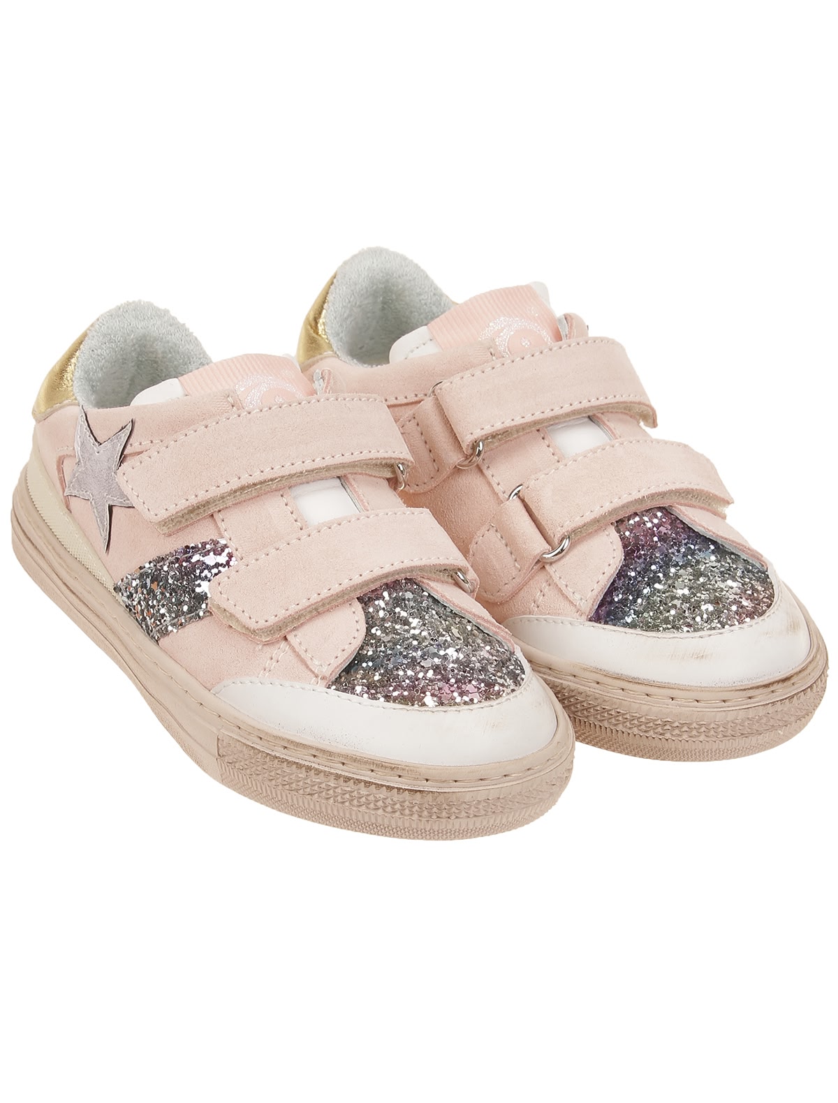 Розовые кеды с блестками