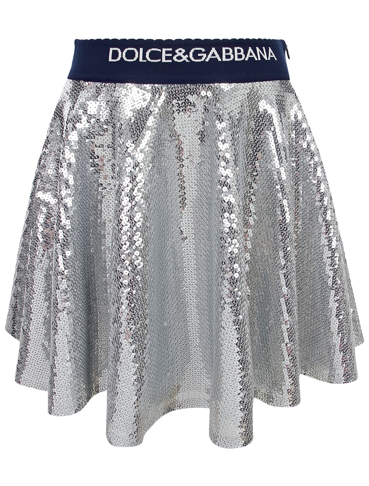 Серебристая юбка с пайетками