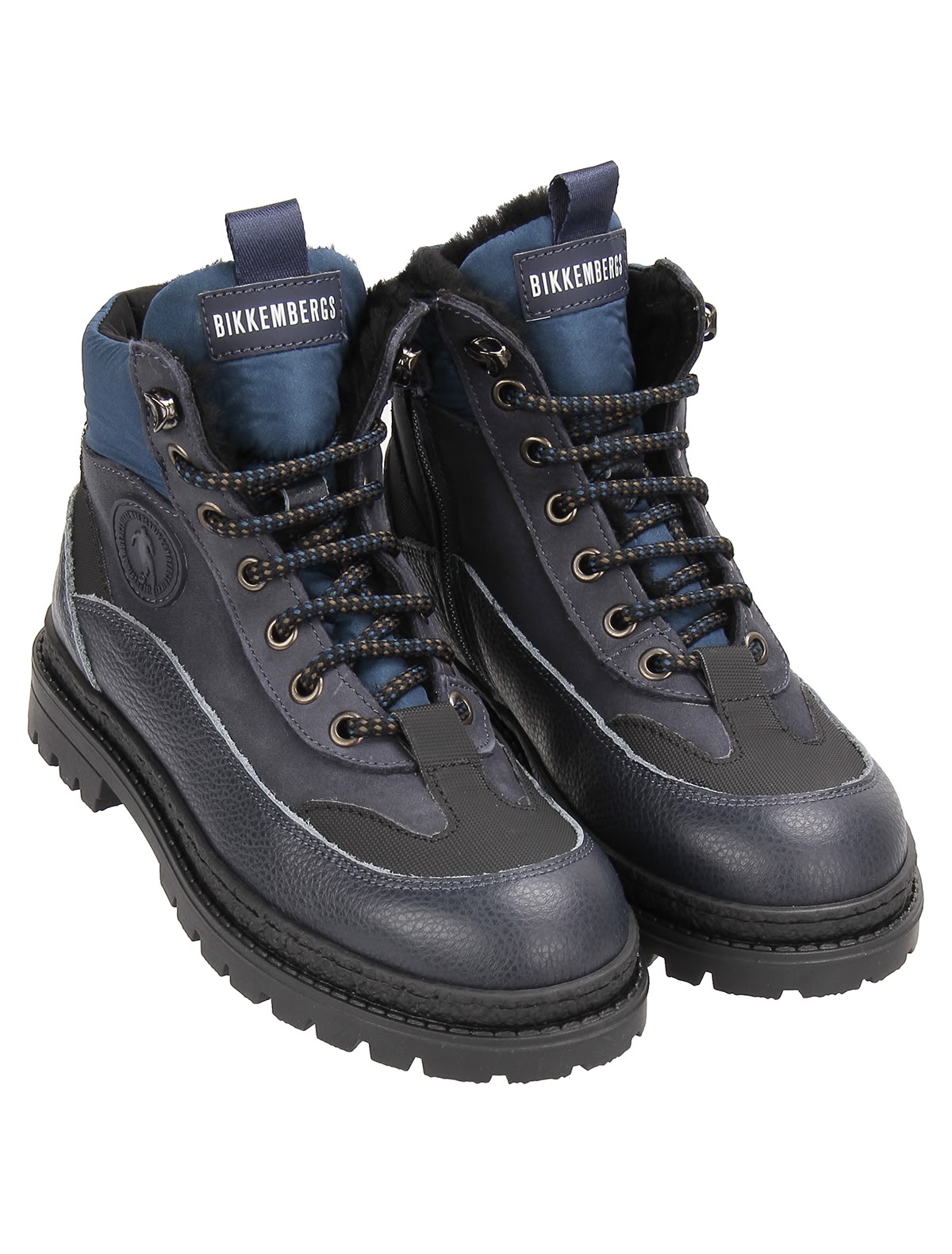 Синие ботинки с меховой подкладкой