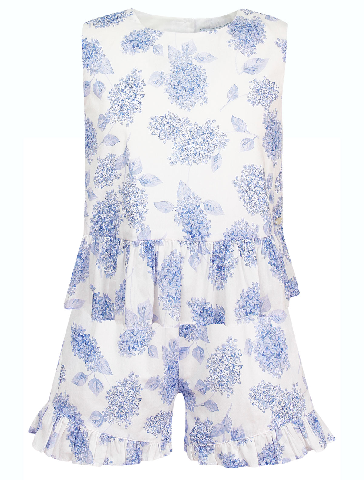 Комплект из шорт и топа с голубым принтом