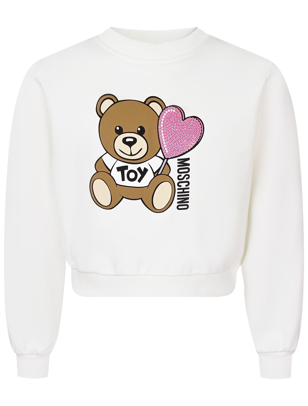 Белый свитшот с декором из пайеток