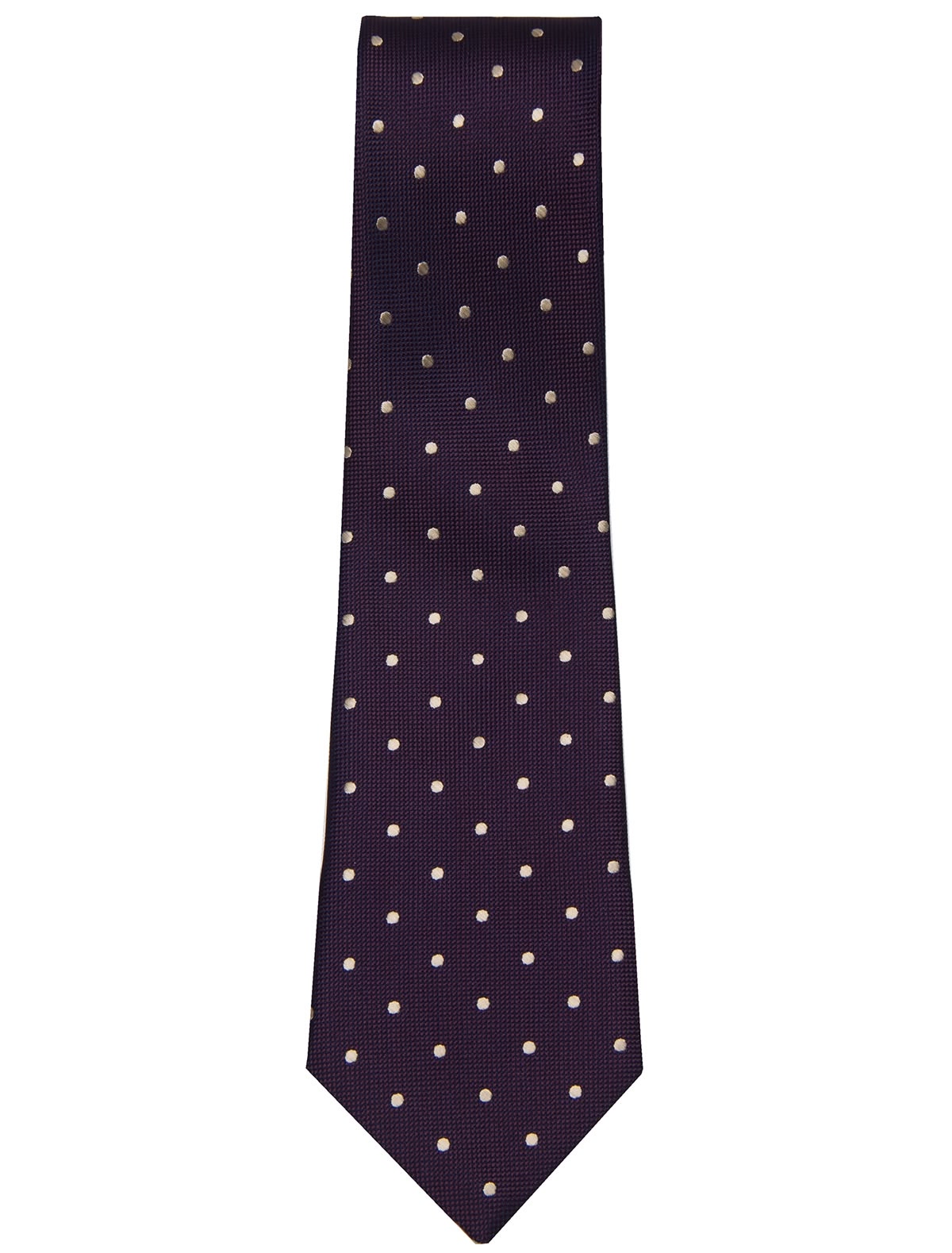 Фиолетовый галстук в золотой горошек