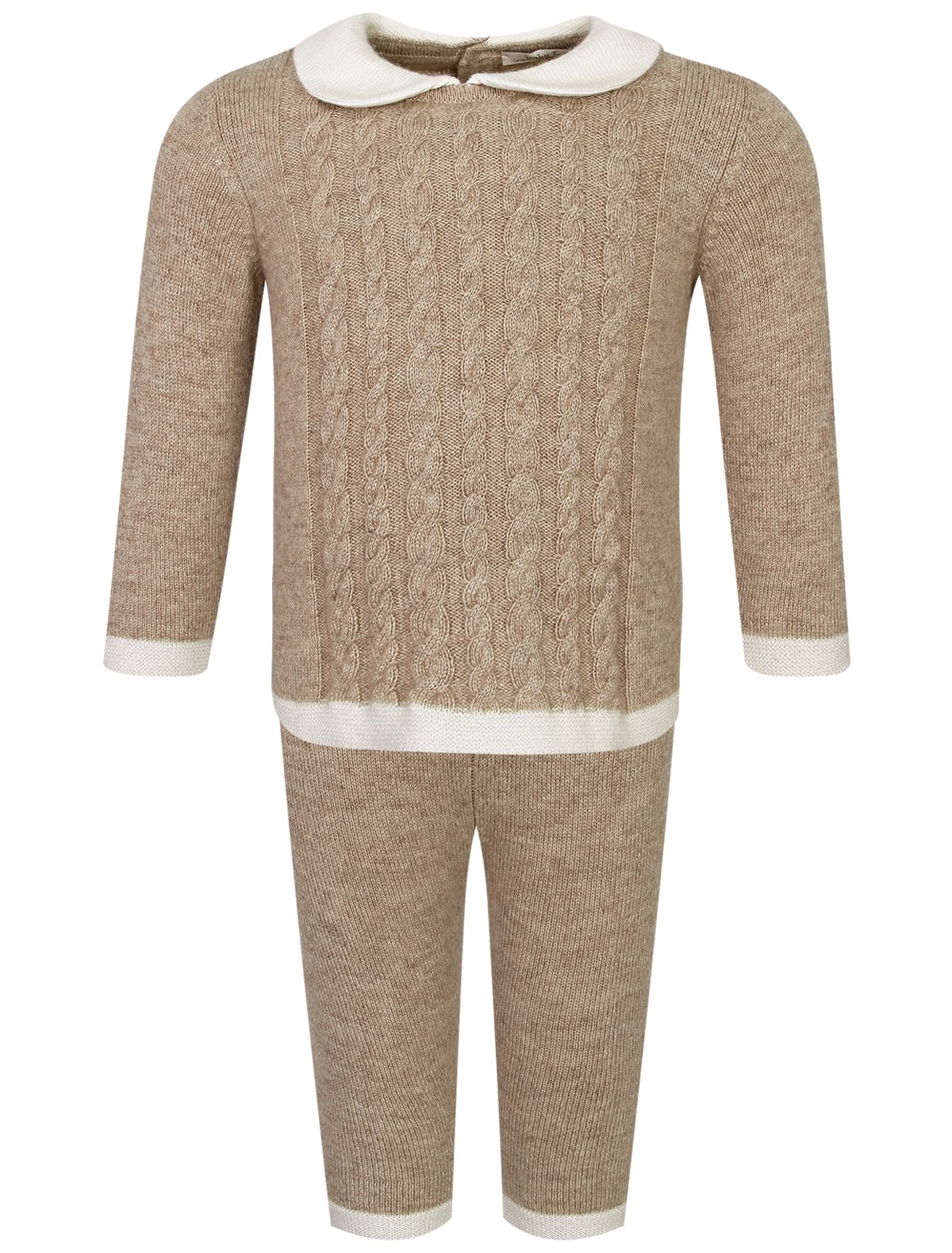 Кашемировый комплект из брюк и джемпера с воротничком