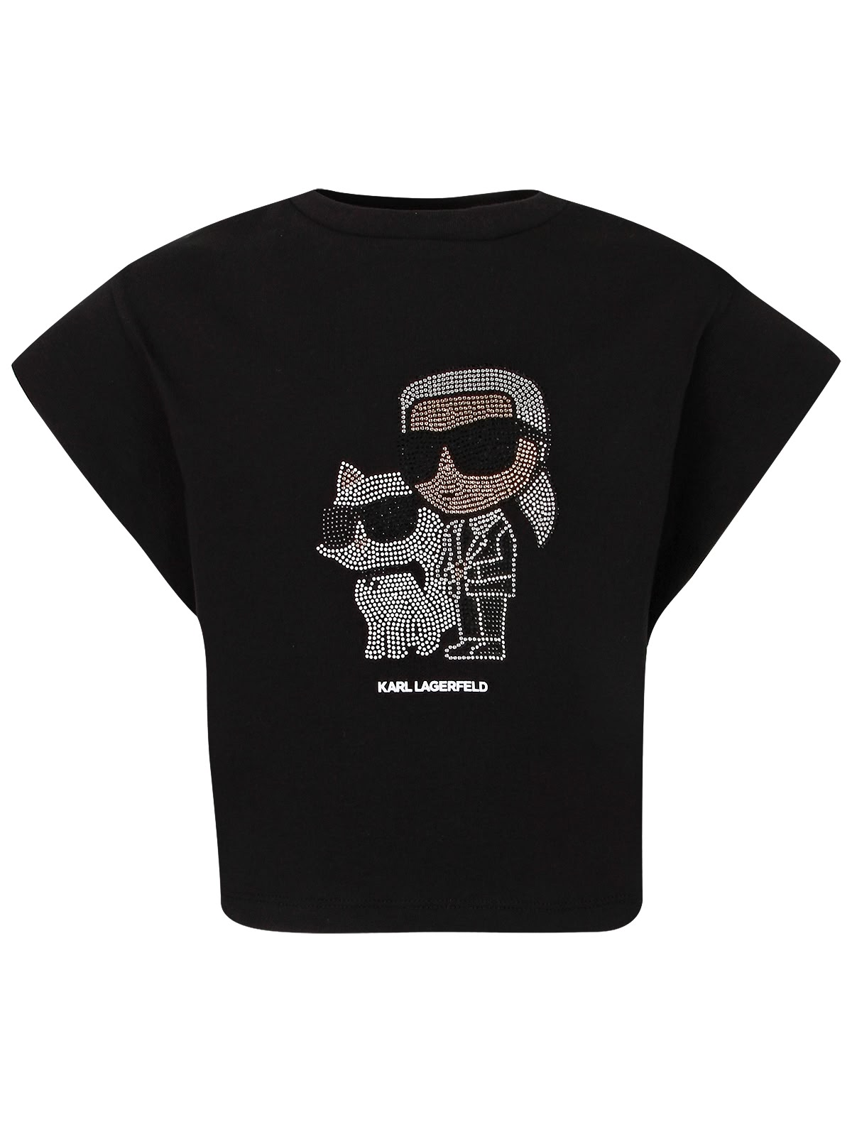 Чёрная свободная футболка с декором