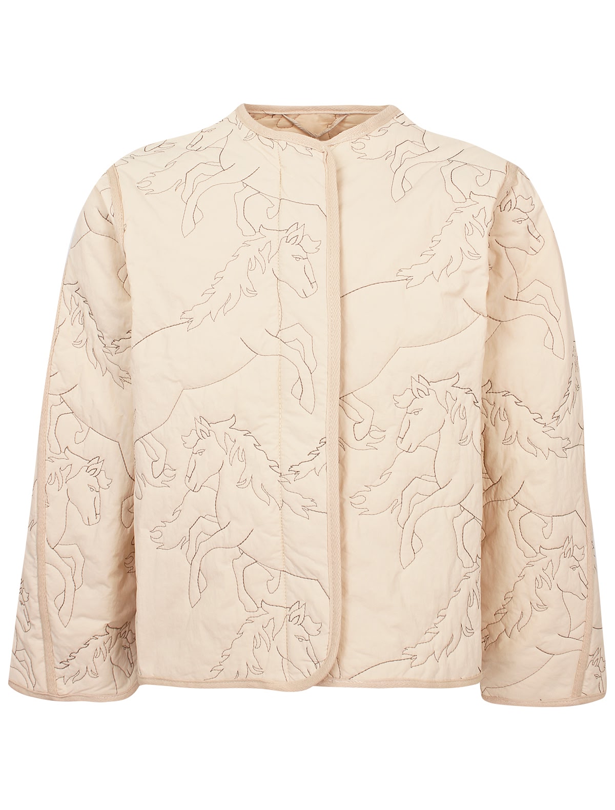 Кремовая куртка с вышивкой