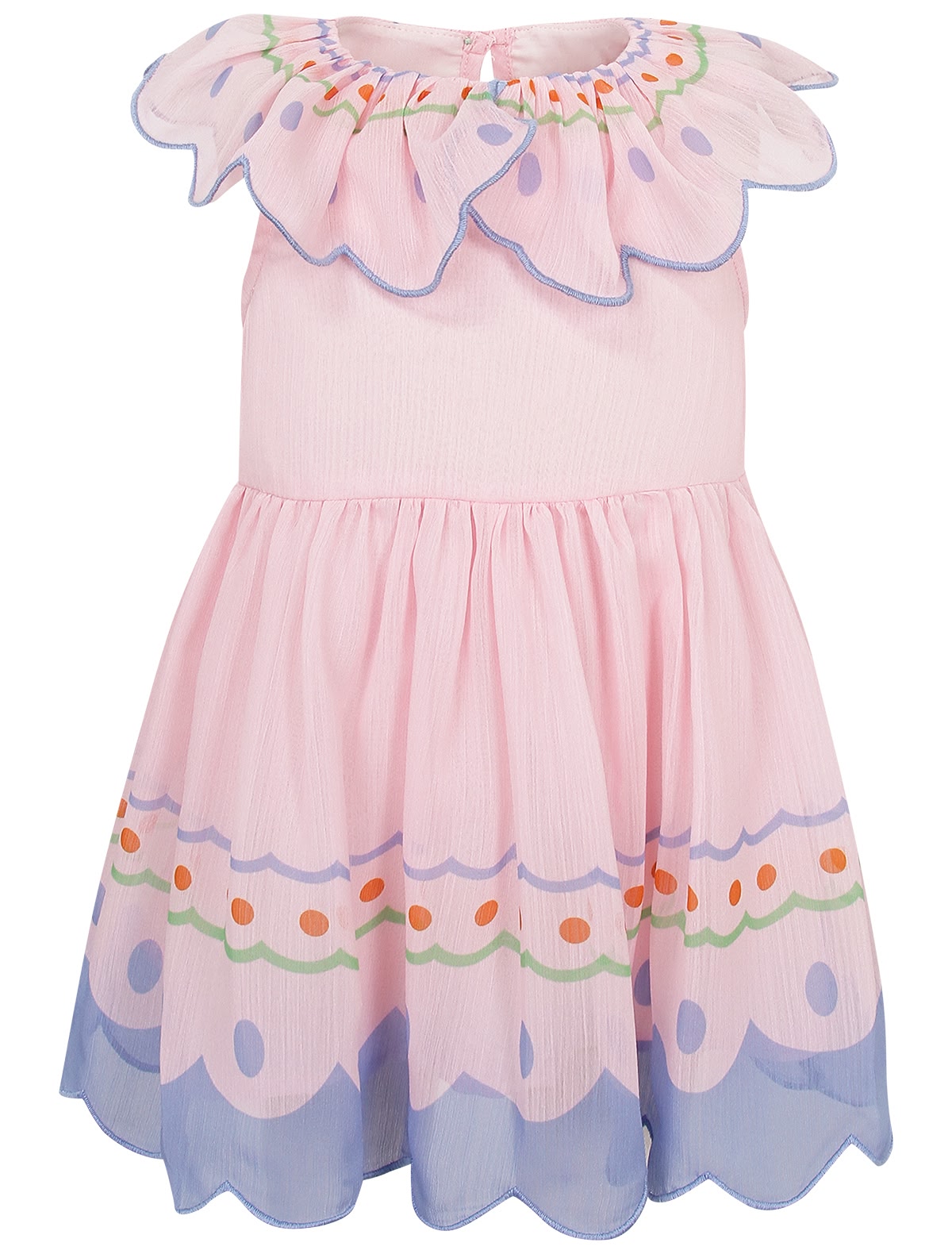 Розовое платье с оборками