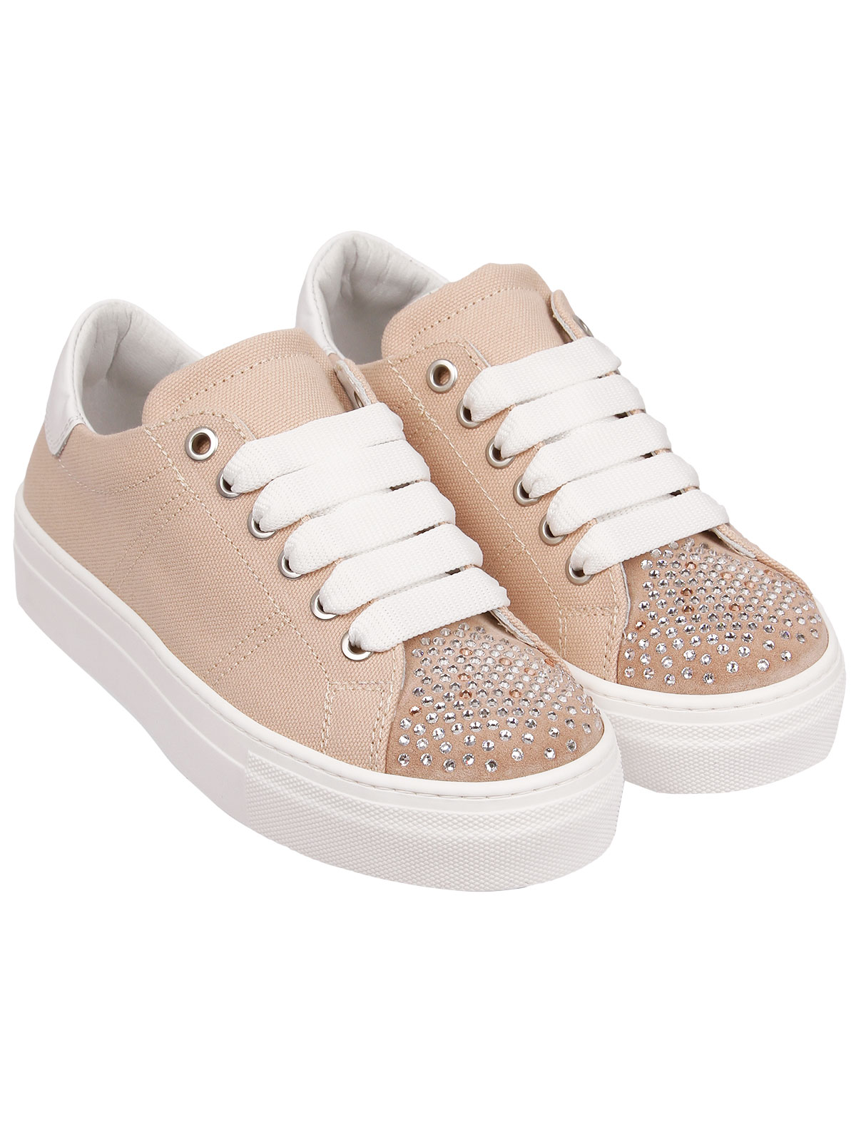 Пудровые Кеды со стразами