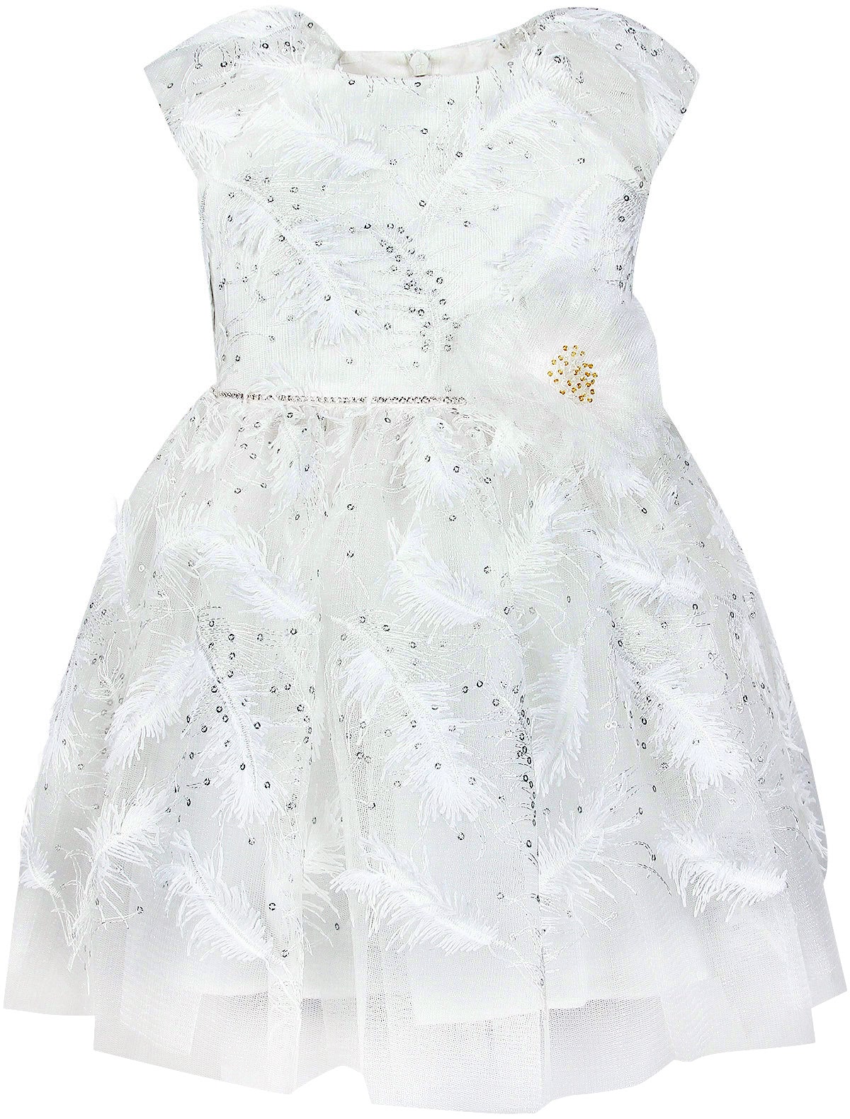 Платье с вышивкой и объёмным цветком