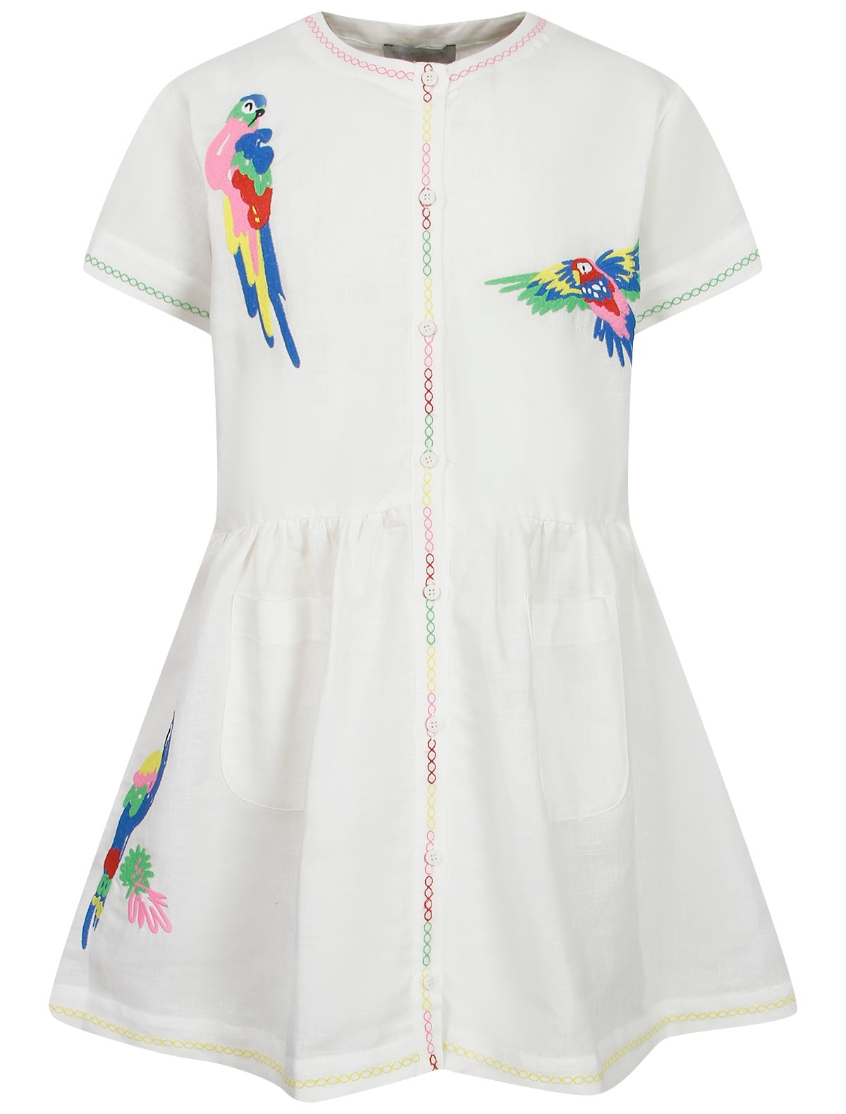 Льняное платье с вышивкой