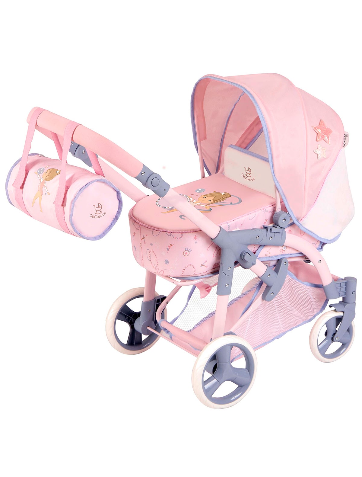 Коляска для кукол трансформер 3 в 1 с сумкой