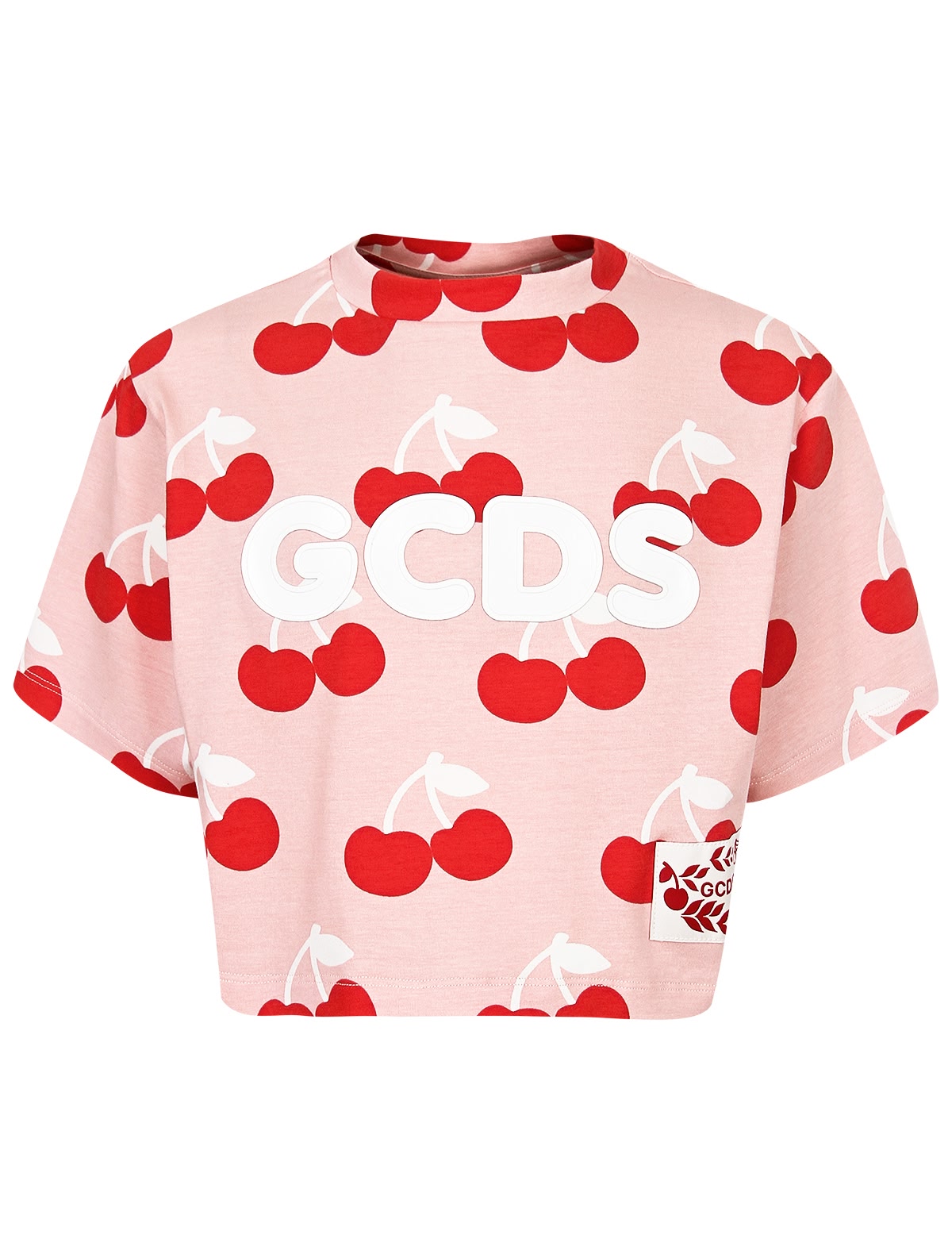 Укороченная футболка с вишнями