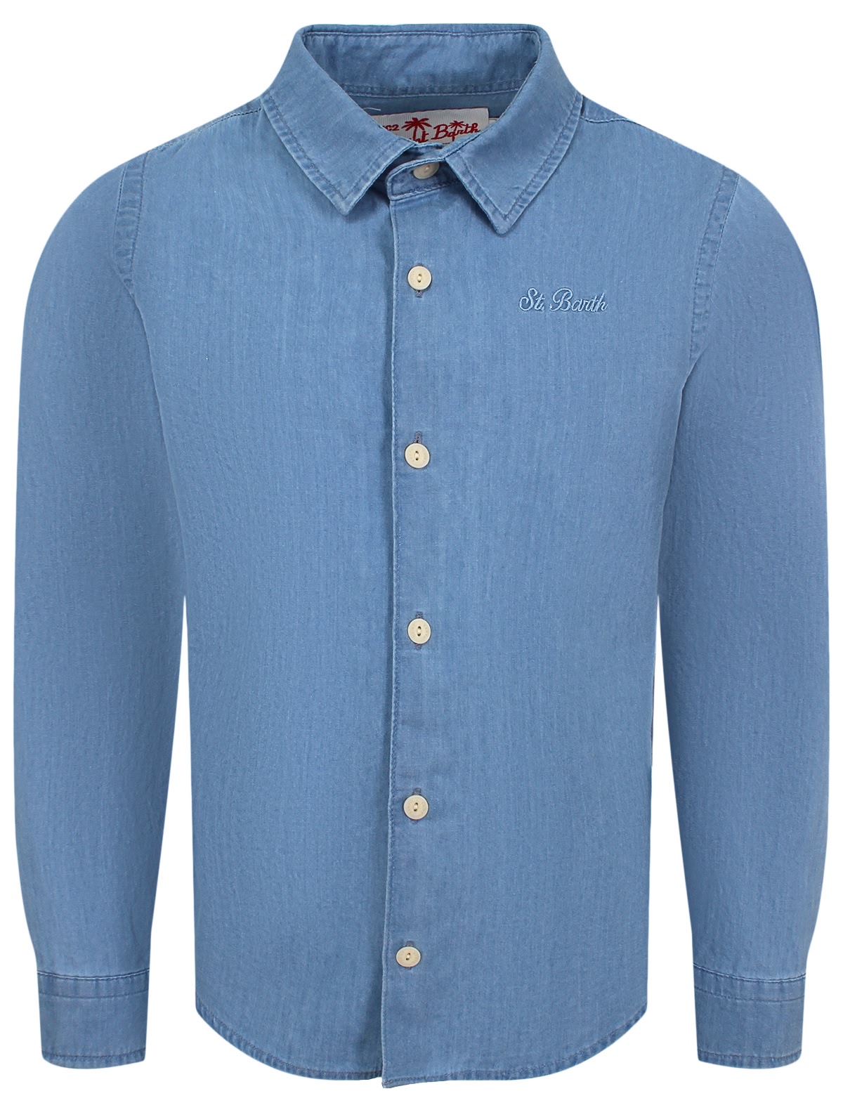 Синяя рубашка из хлопка