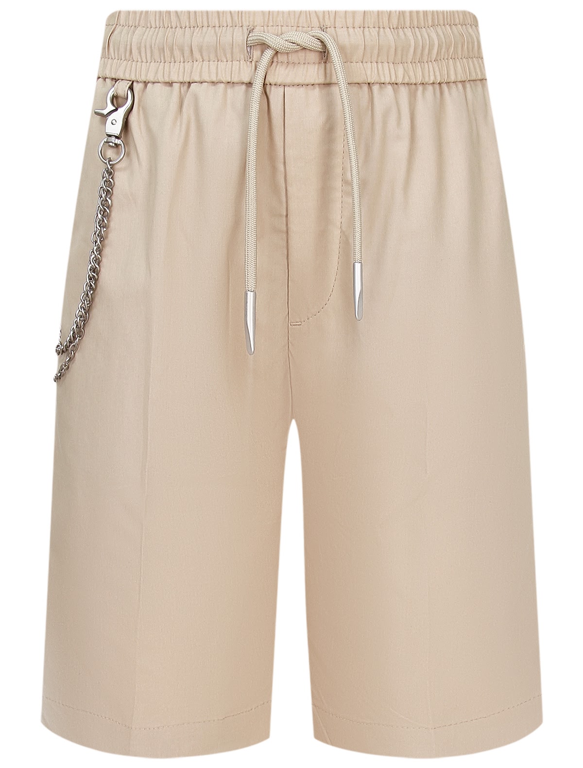 Бежевые шорты с декоративной цепью