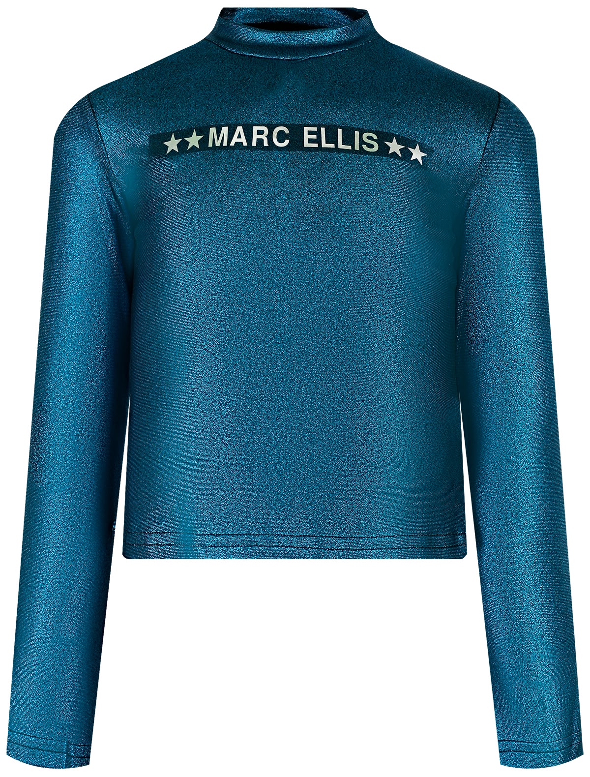 Блестящий синий лонгслив