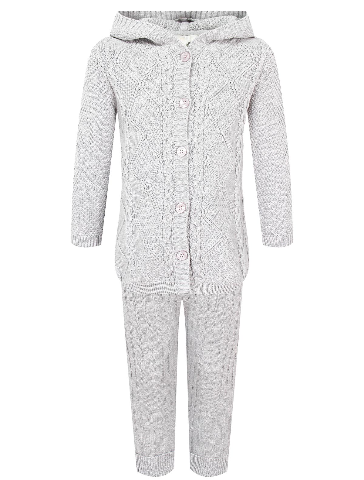 Серый комплект из брюк и кардигана