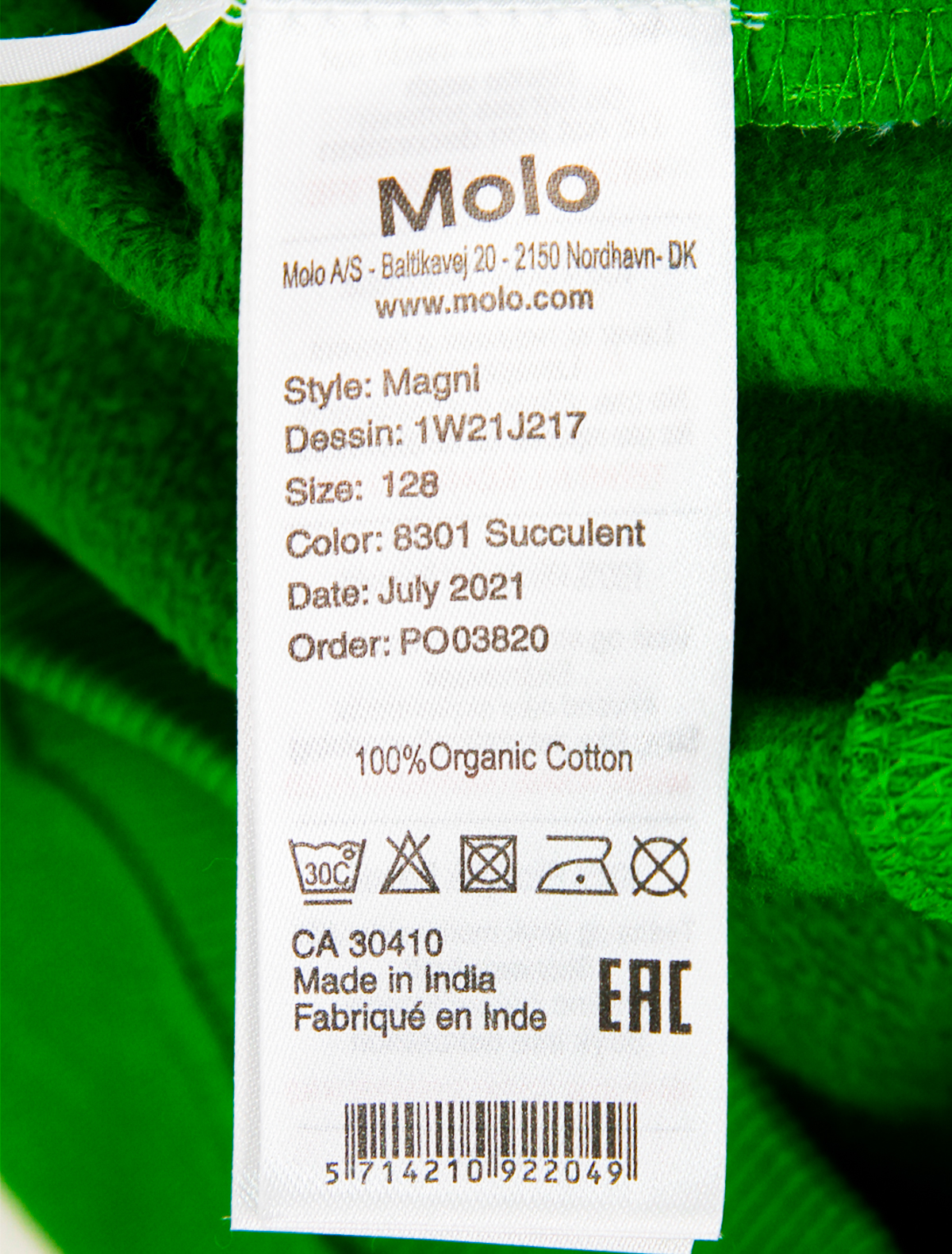 Свитшот MOLO 2349179, цвет зеленый, размер 15 0084519182181 - фото 3