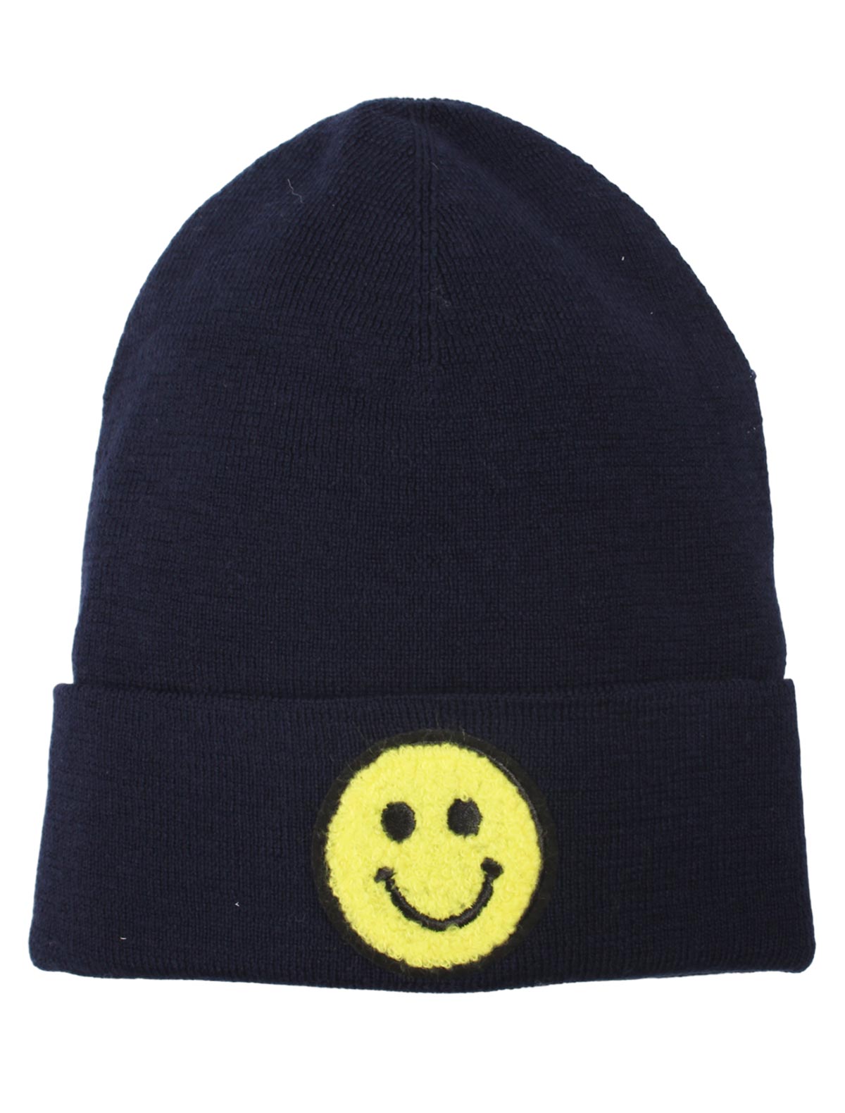 Тёмно-синяя шапка со смайлом
