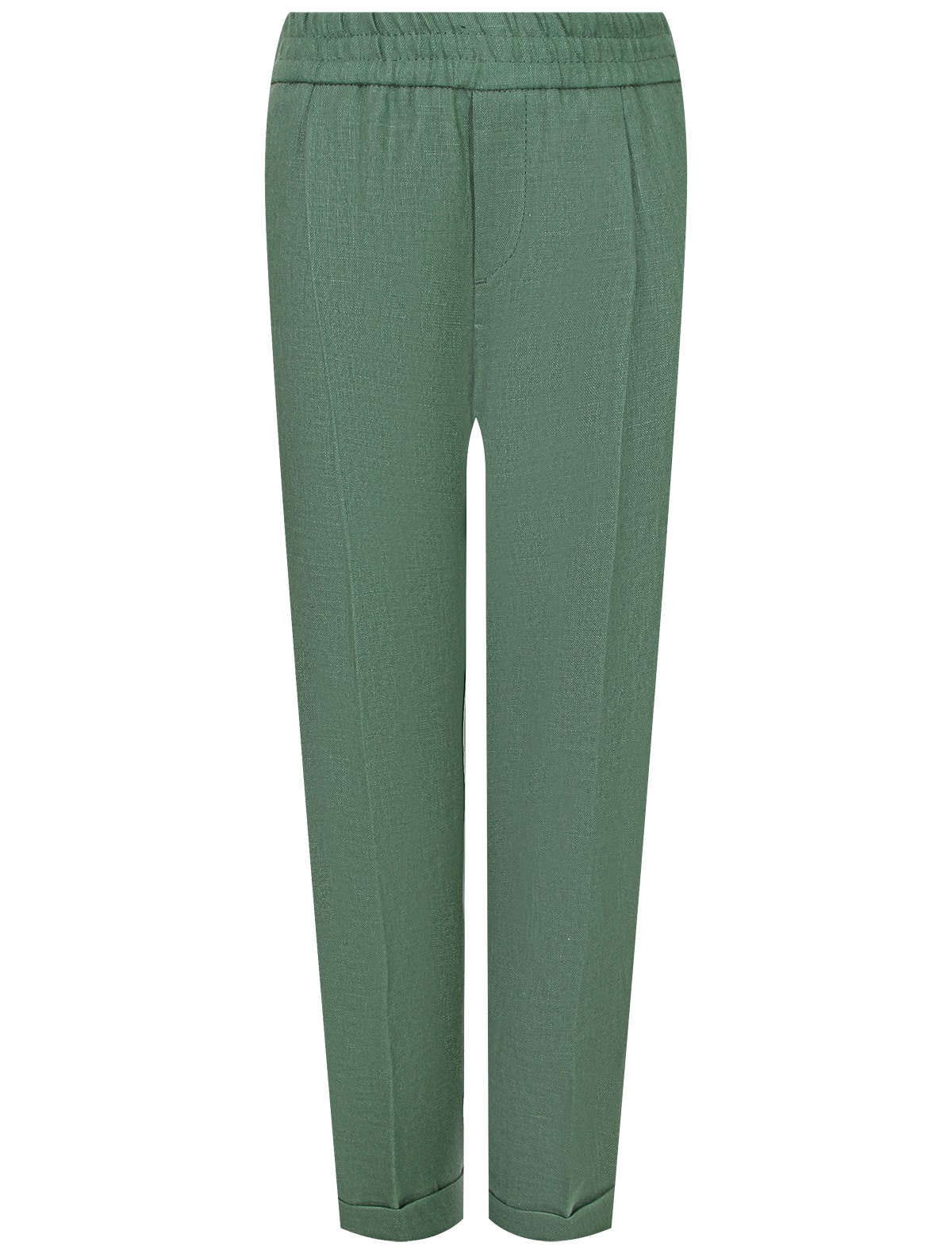 Зеленые льняные брюки