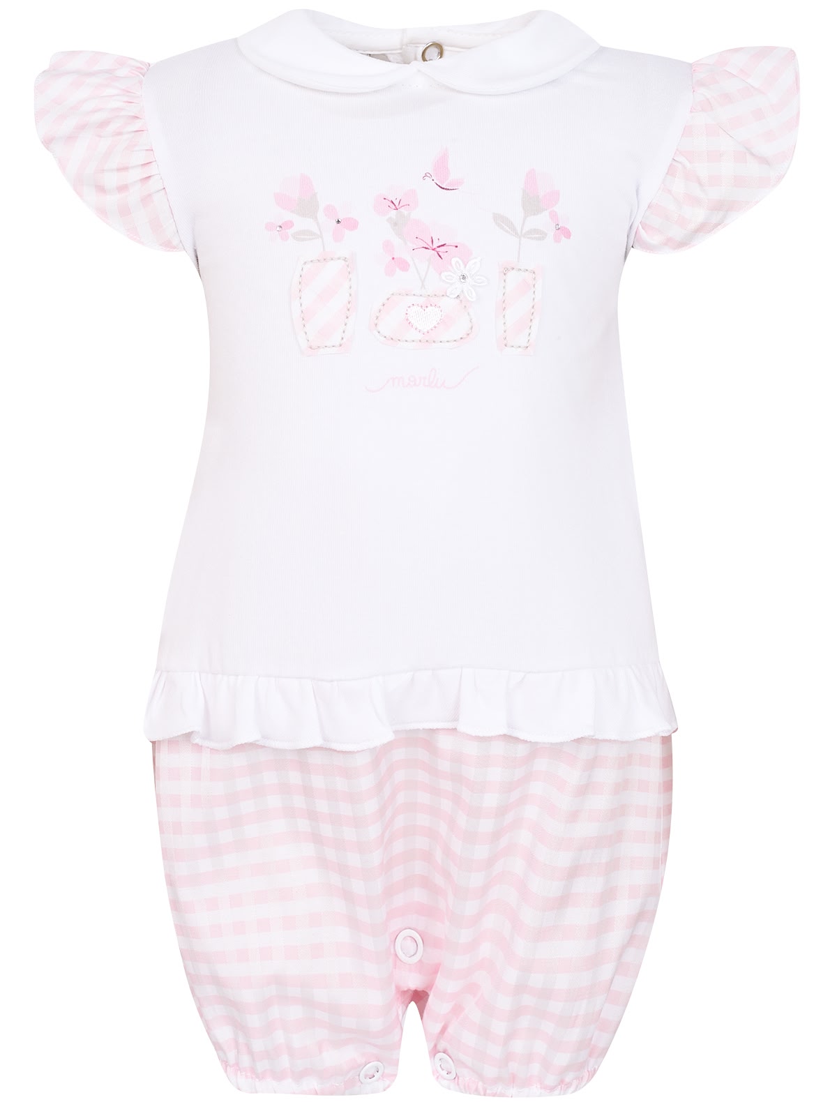 Боди в клетку с принтом "вазы"