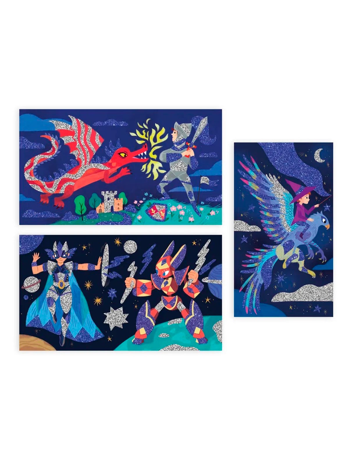 Набор для творчества-Сверкающие герои, декорируем блестками