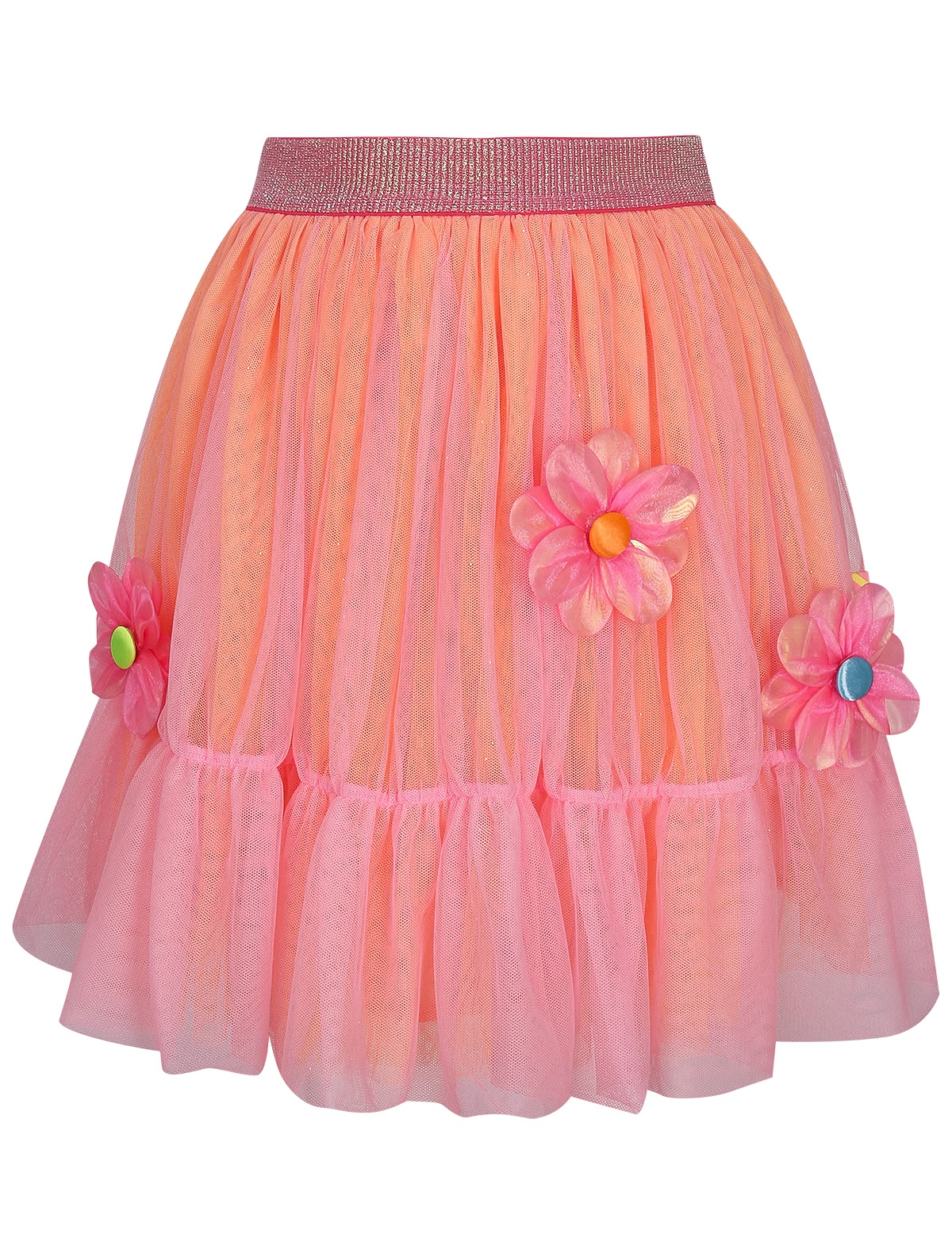 Юбка из тюля с цветочной аппликацией