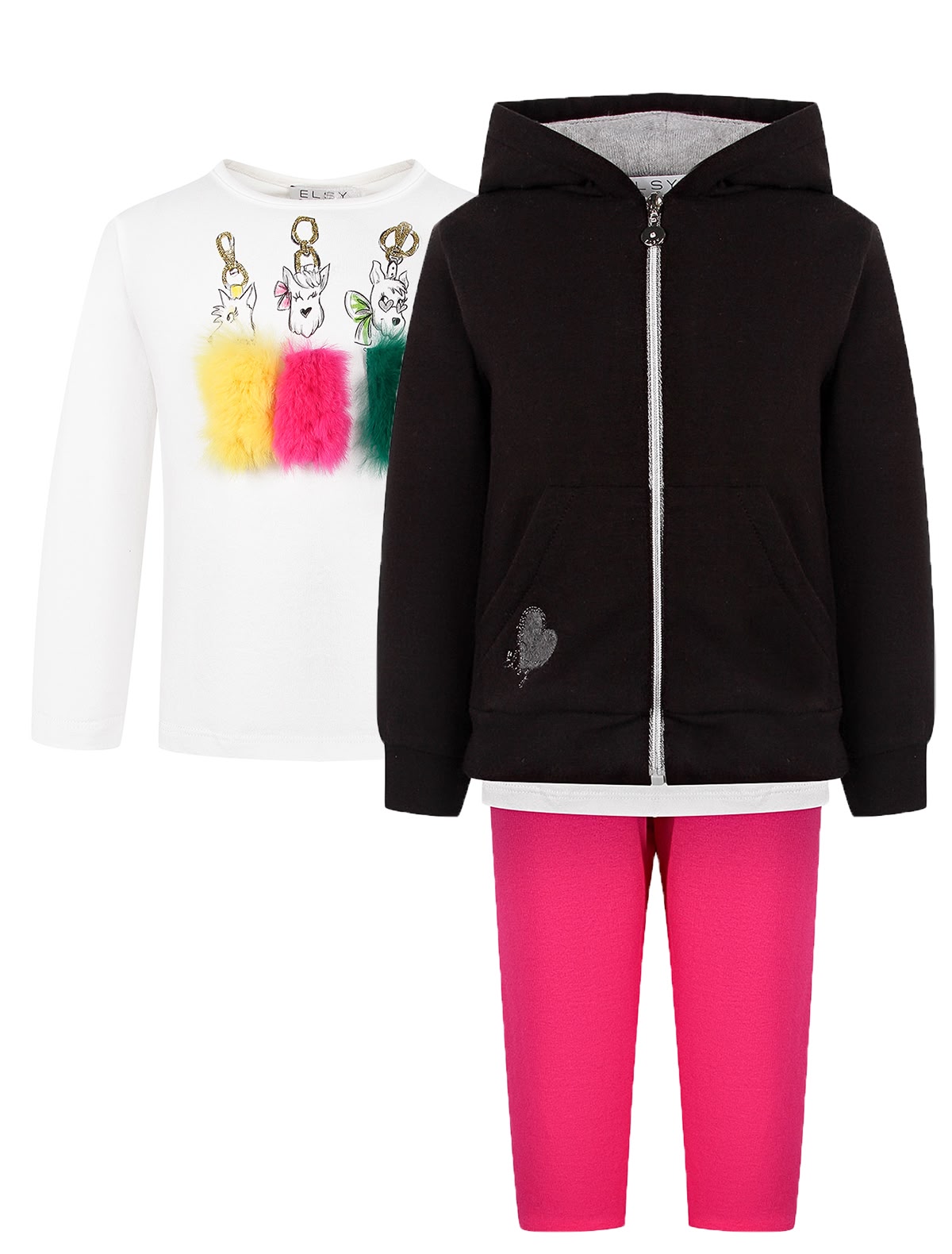 Комплект из кардигана, блузы и брюк