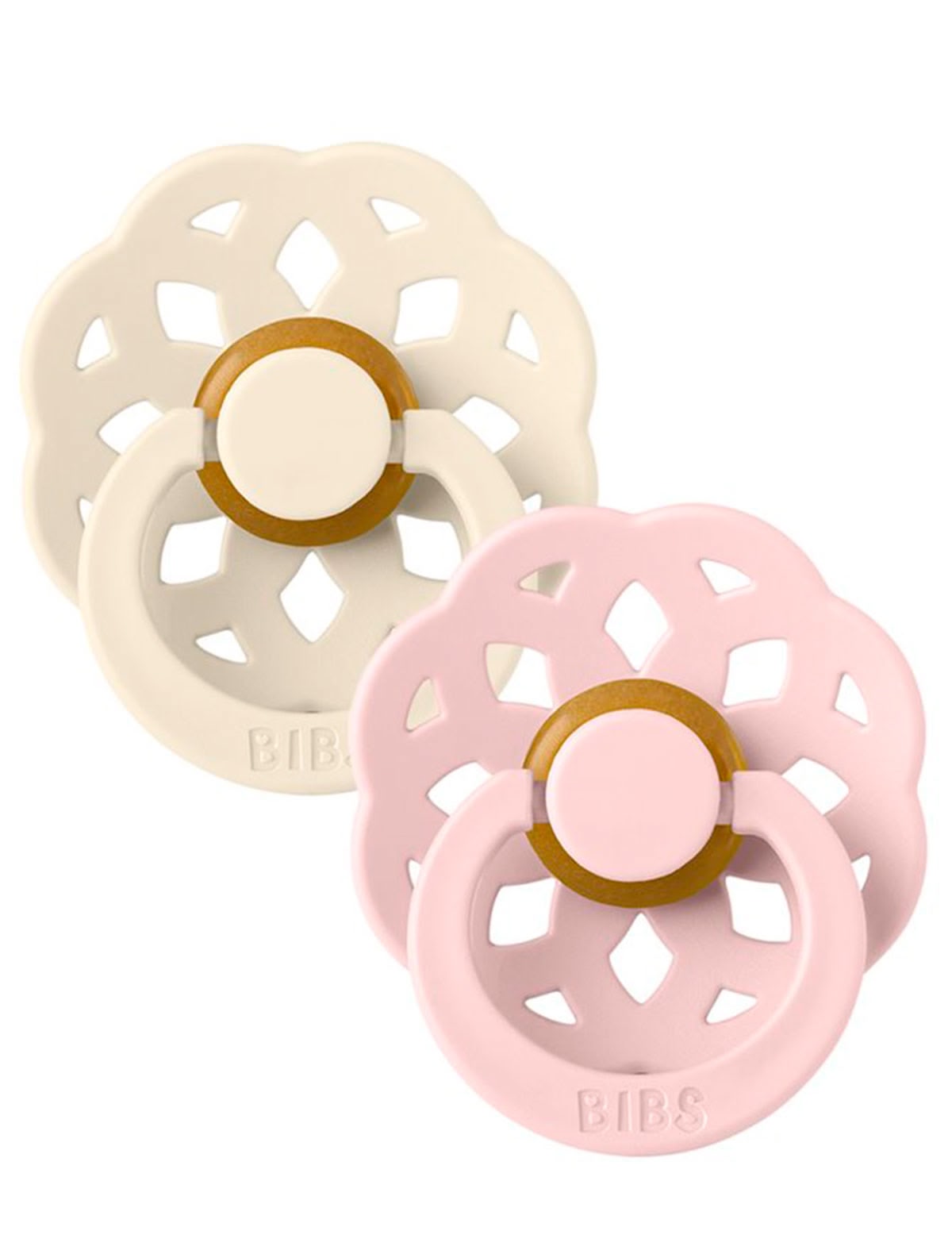 Набор пустышек кремовая/розовая, 2 шт