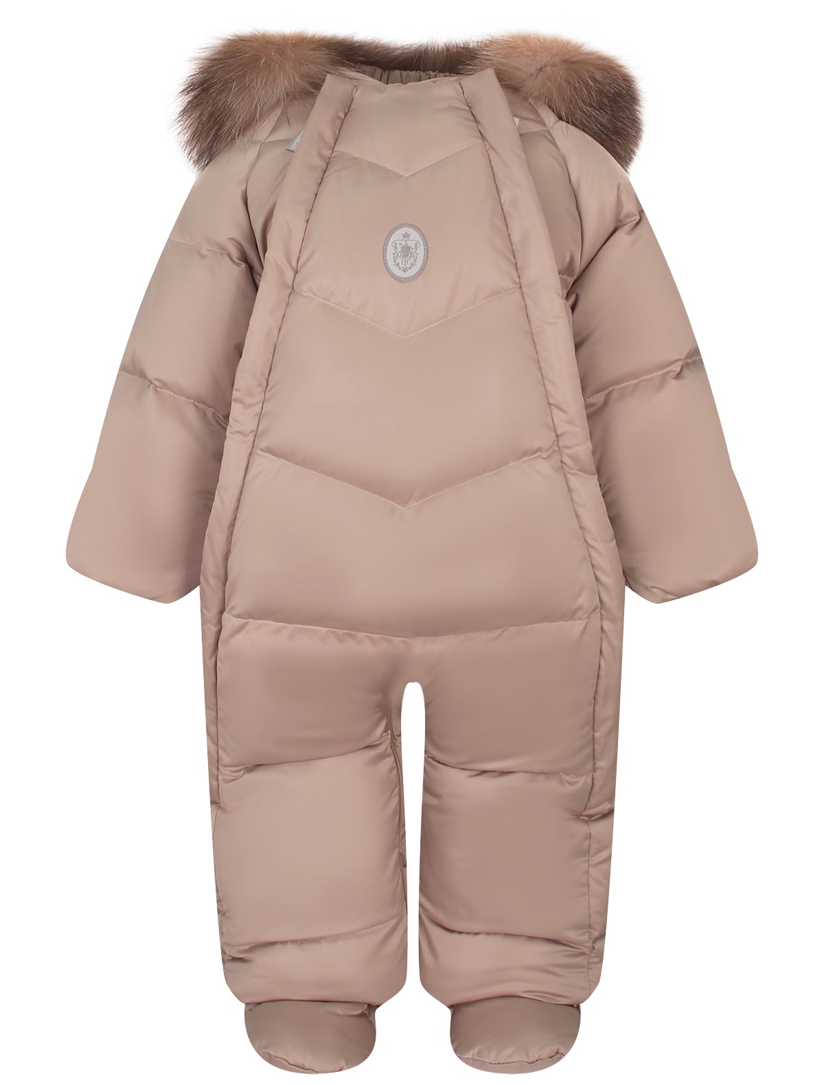 Бежевый утепленный комбинезон