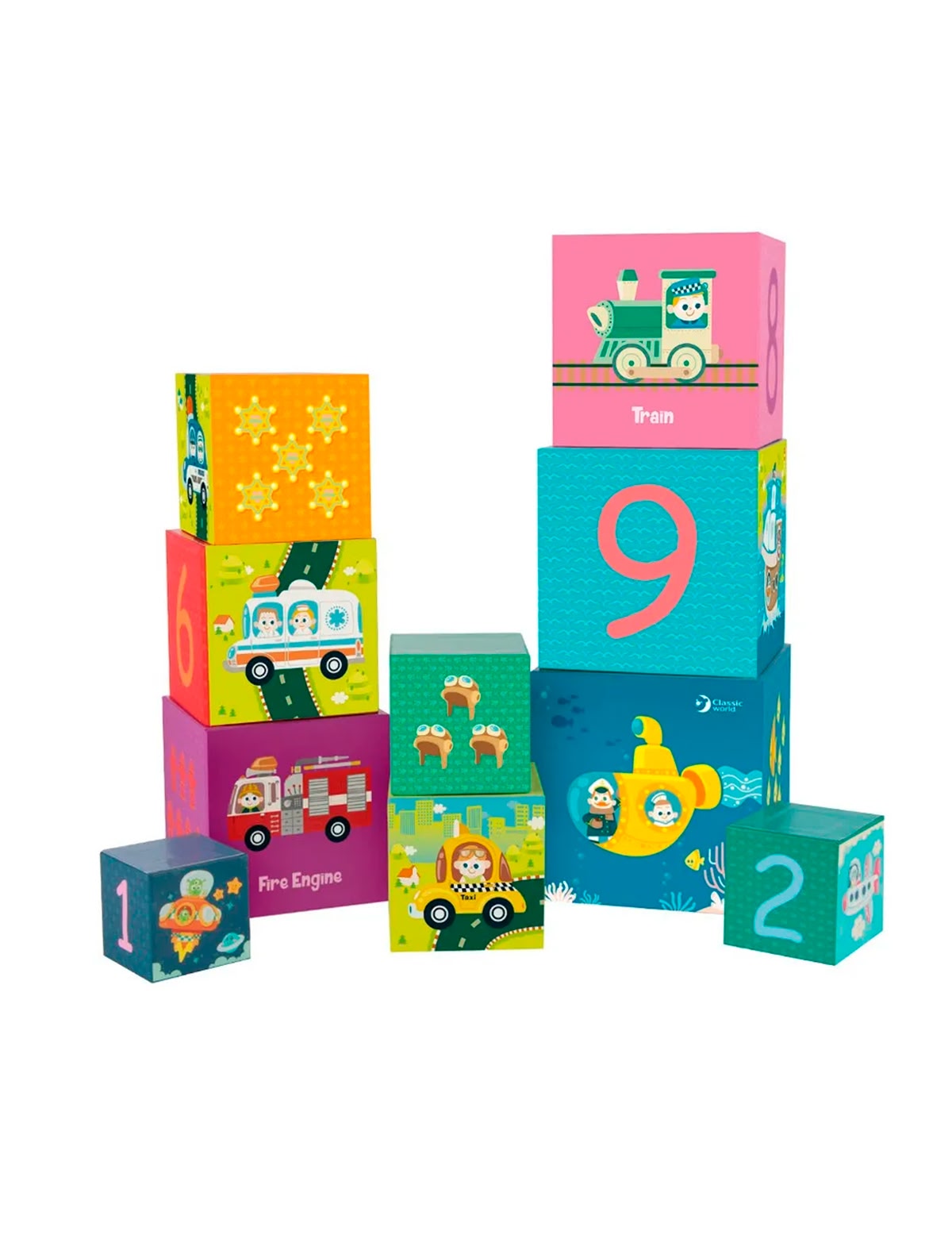 Кубики: Транспорт и цифры