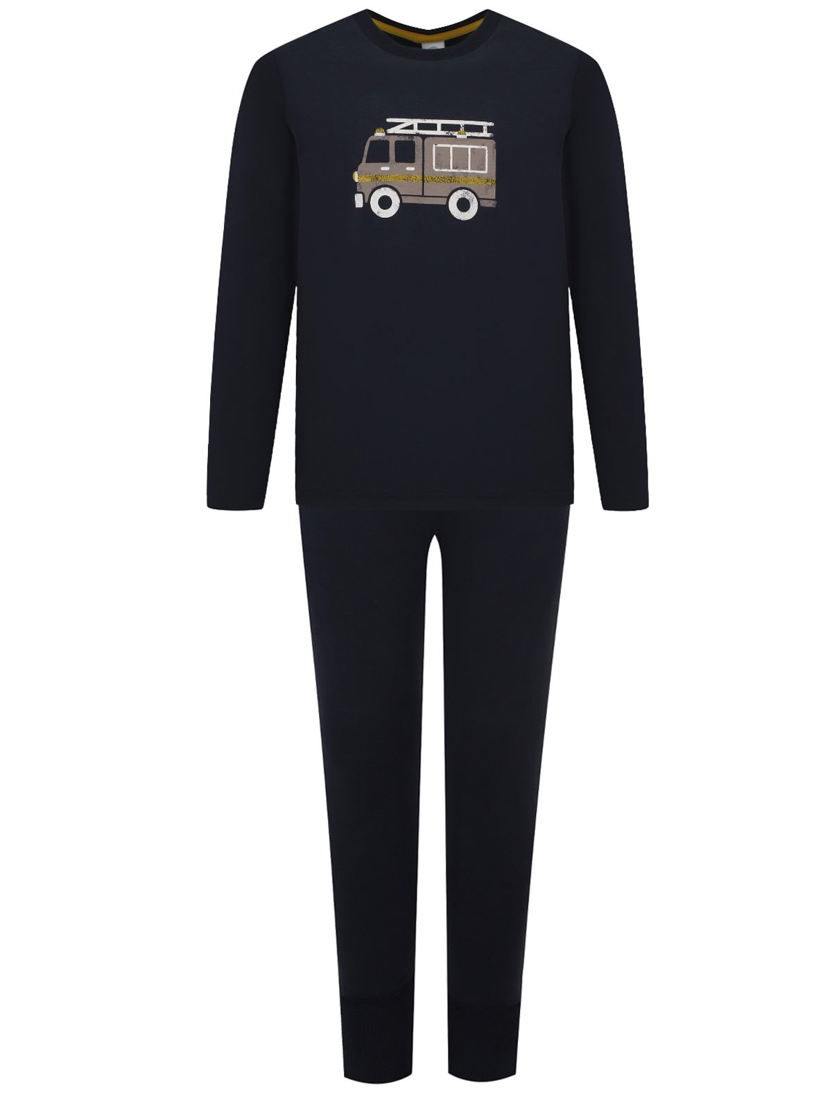 Тёмно-синяя пижама с принтом