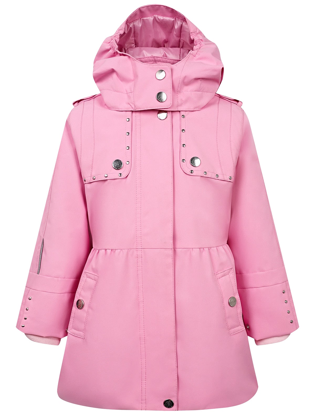 Розовое пальто трансформер с клепками