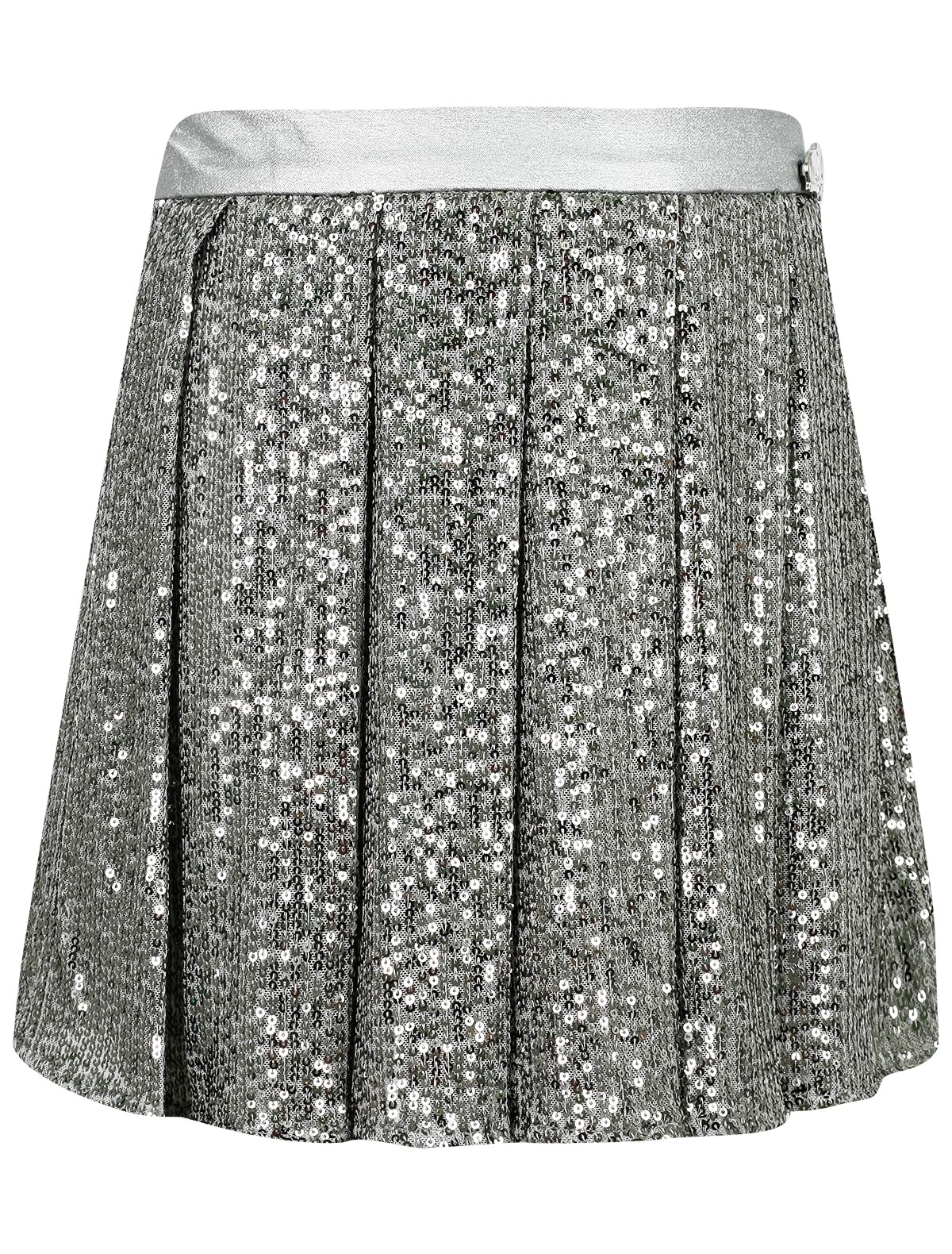 Серебристая юбка из пайеток