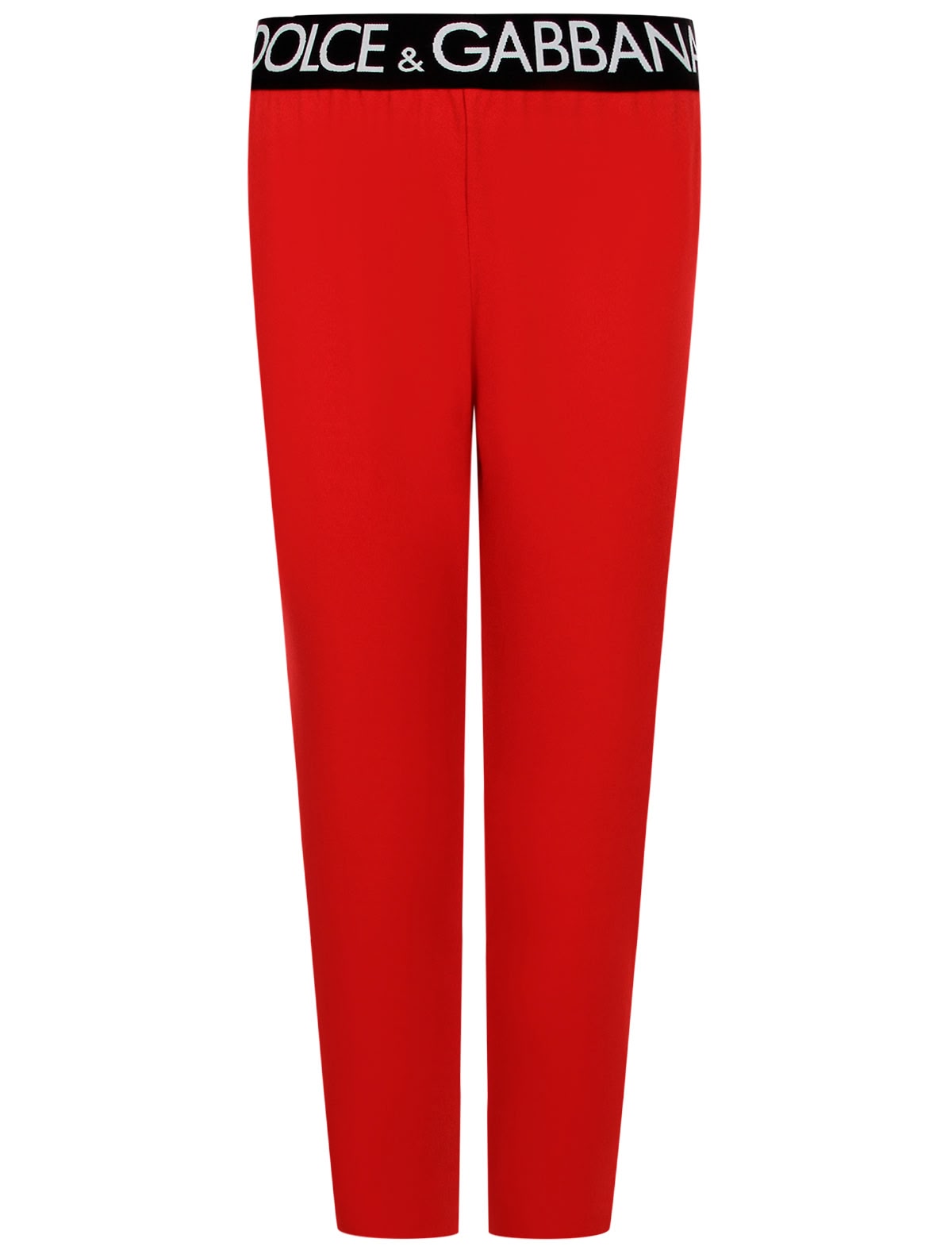 Красные леггинсы с принтом на резинке