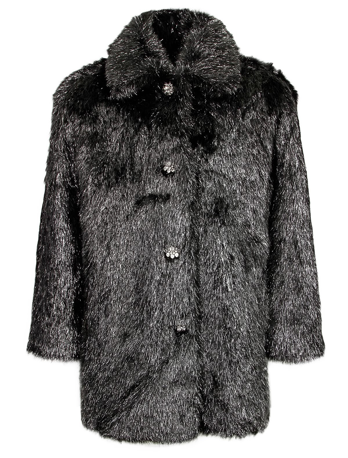 Чёрное пальто из экомеха