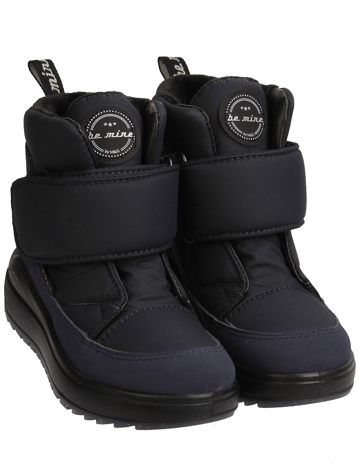 Темно-синие ботинки на липучках