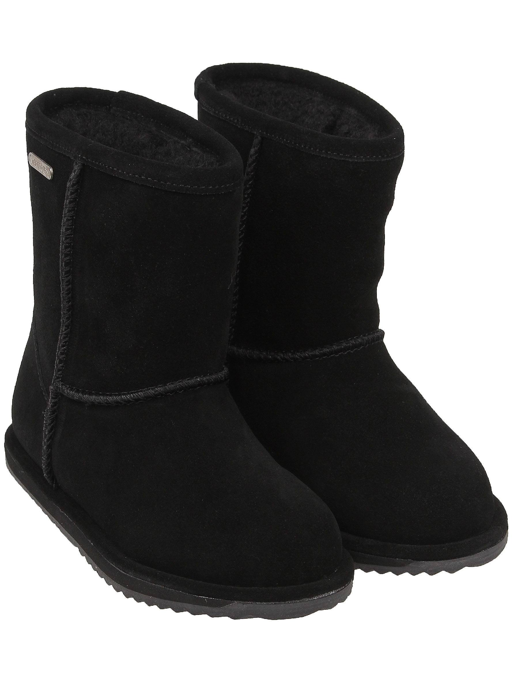 Черные полусапоги с овчиной