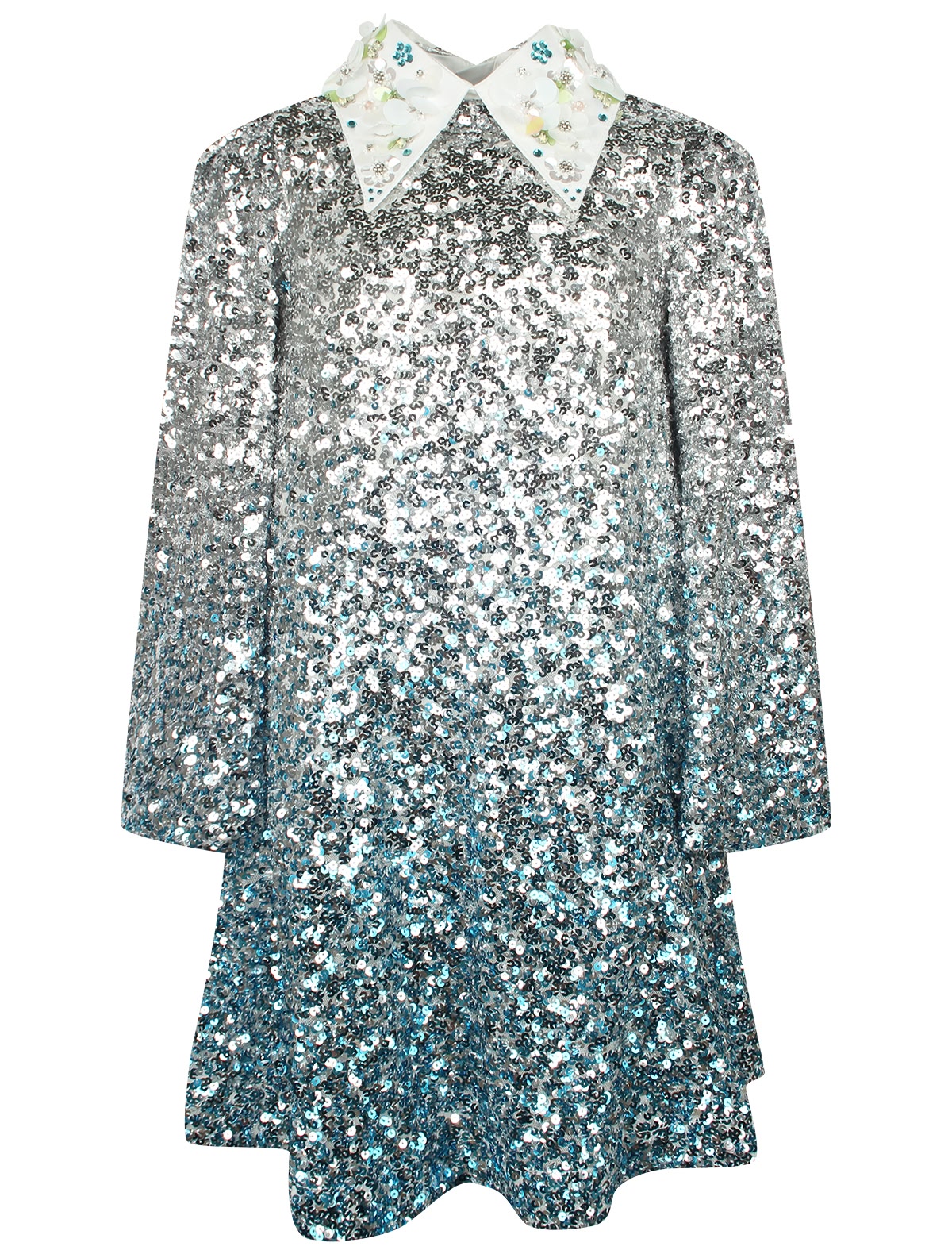 Платье из пайеток со съёмным воротником