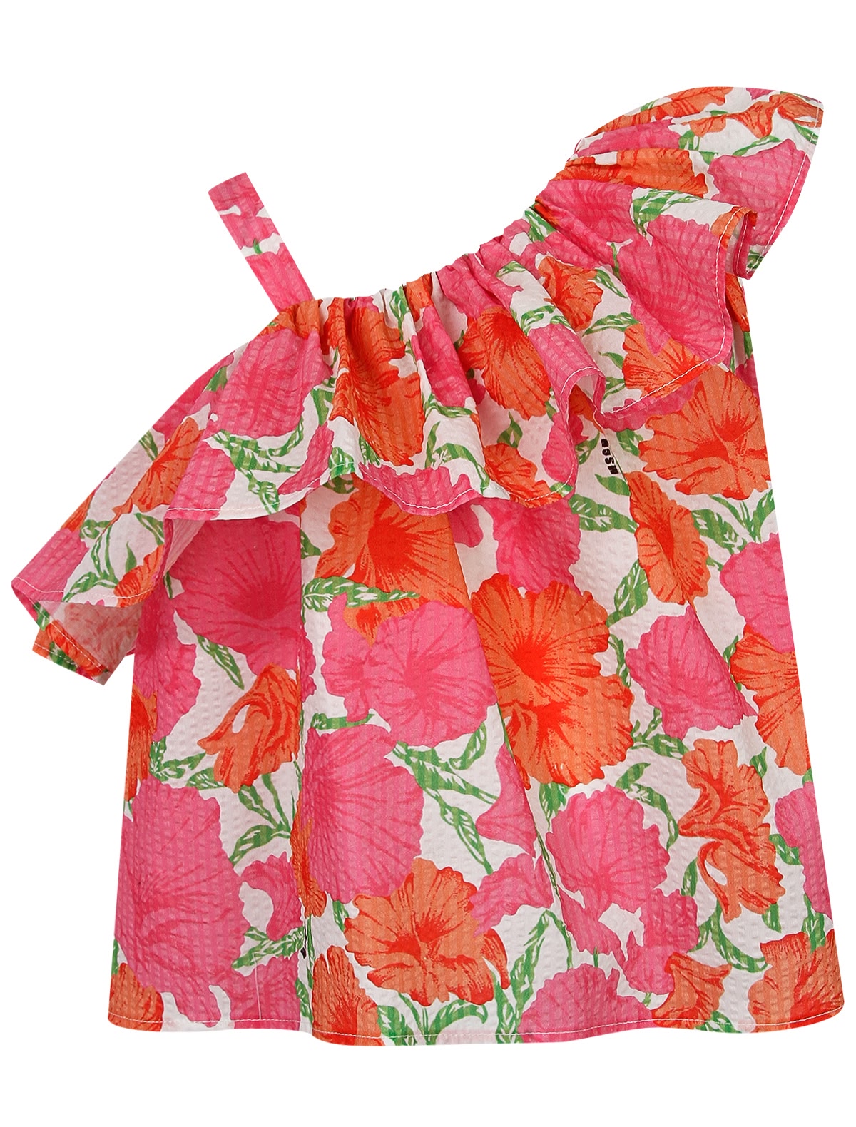 Ассиметричный топ с цветочным узором