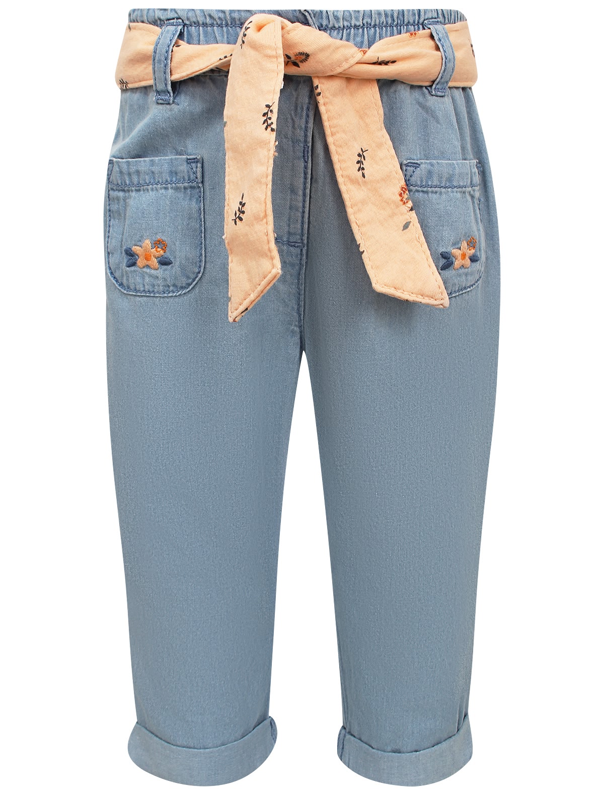 Брюки с тканевым поясом